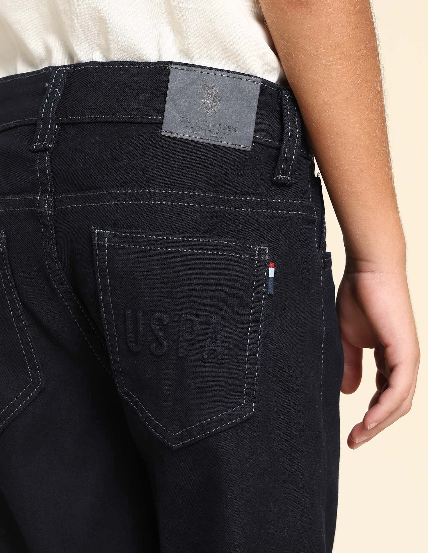 Boys Relaxed Fit Black Jeans Dark Wash - U.S. POLO ASSN. | Large