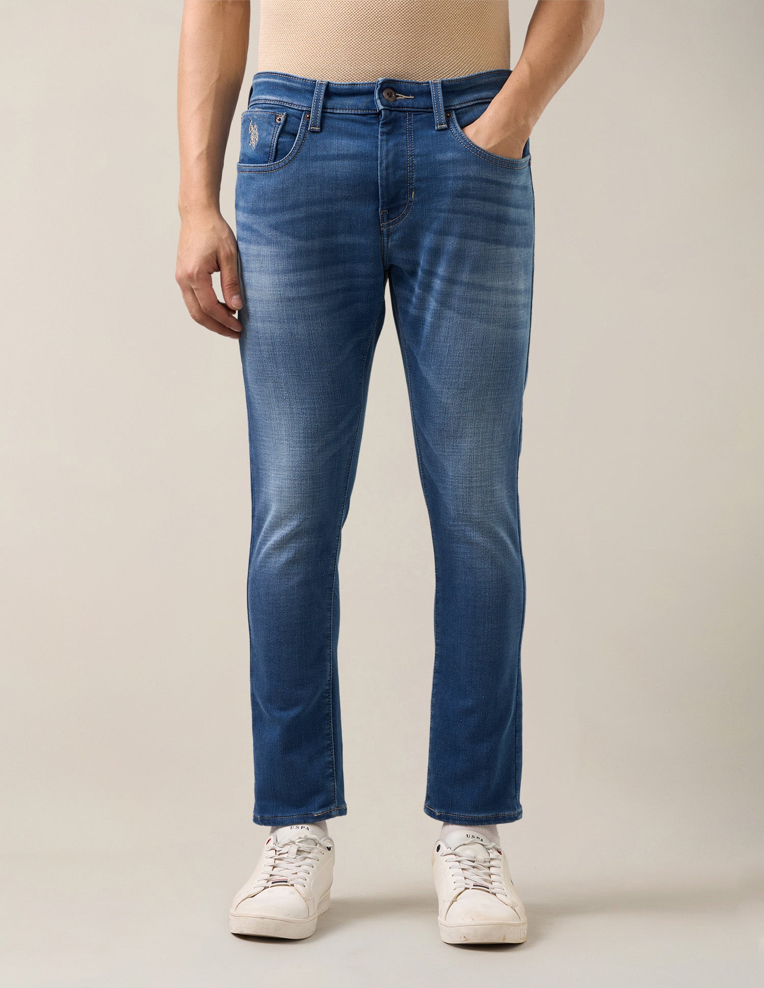 Henry Tapered Fit Blue Jeans Mid Blue - U.S. Polo Assn. India | Large