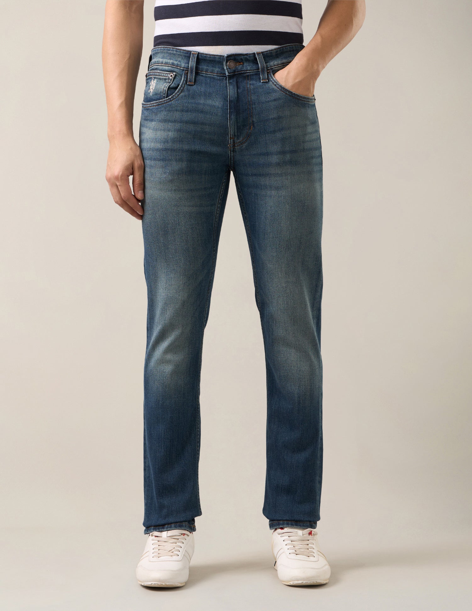 Regallo Skinny Fit Blue Jeans Dark Blue - U.S. Polo Assn. India | Large