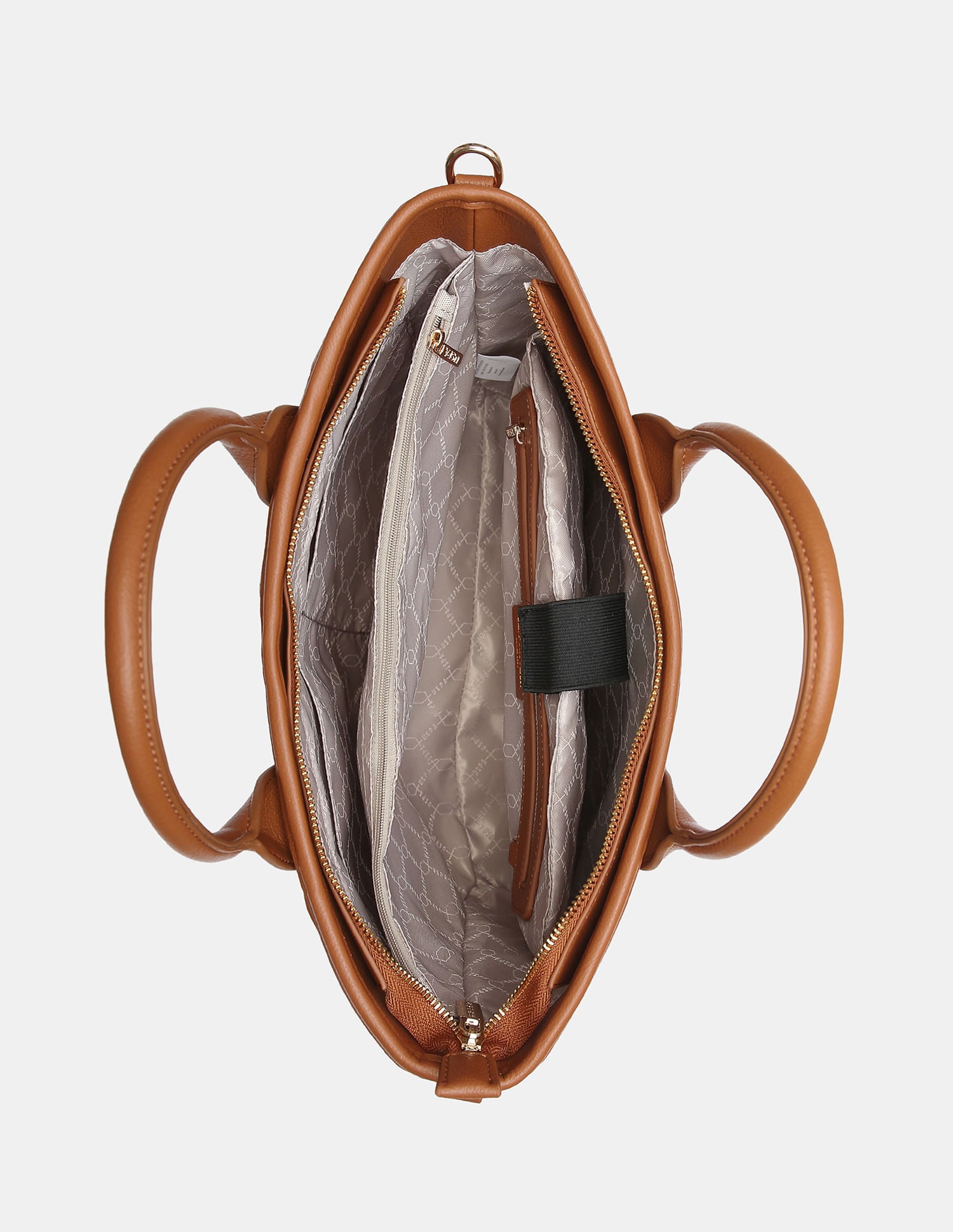 Women Bayla Textured Tote Bag with Detachable Sling Tan - U.S. POLO ASSN. | Large