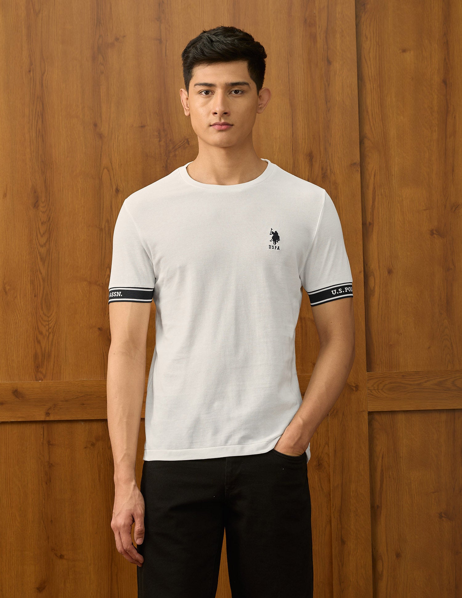 Pure Cotton Varsity T Shirt Off White - U.S. POLO ASSN. | Large