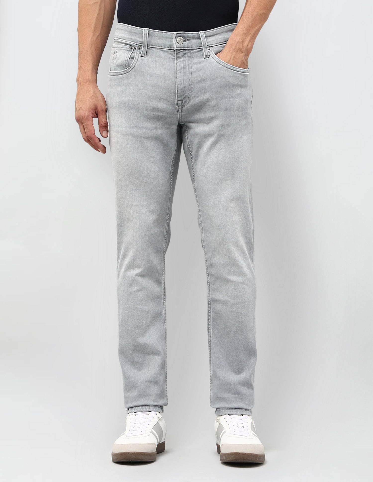 Brandon Slim Tapered Fit Grey Jeans Light Grey Wash - U.S. POLO ASSN. | Large