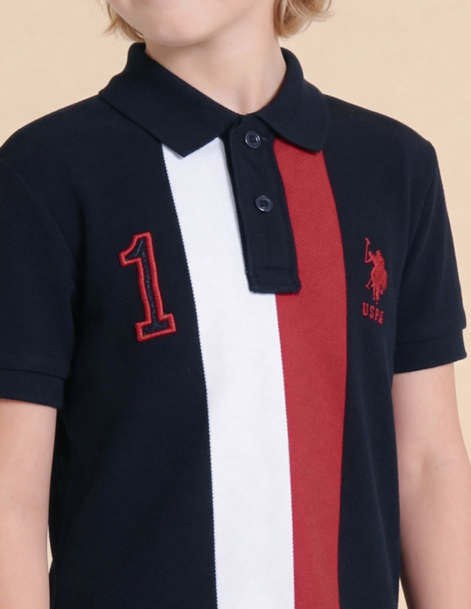 Numeric Embroidered Regular Fit Polo Shirt Navy - U.S. Polo Assn. India | Large
