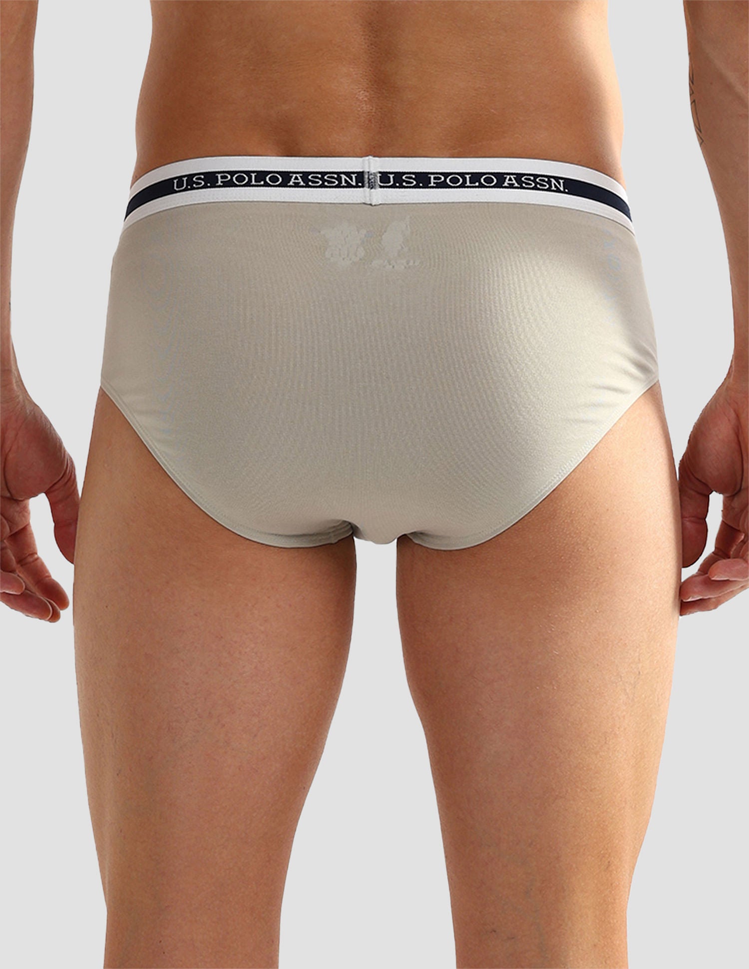 Elasticized Waist OEB09 Briefs - Pack Of 2 Fog Grey and Teal Grey - U.S. POLO ASSN. | Large