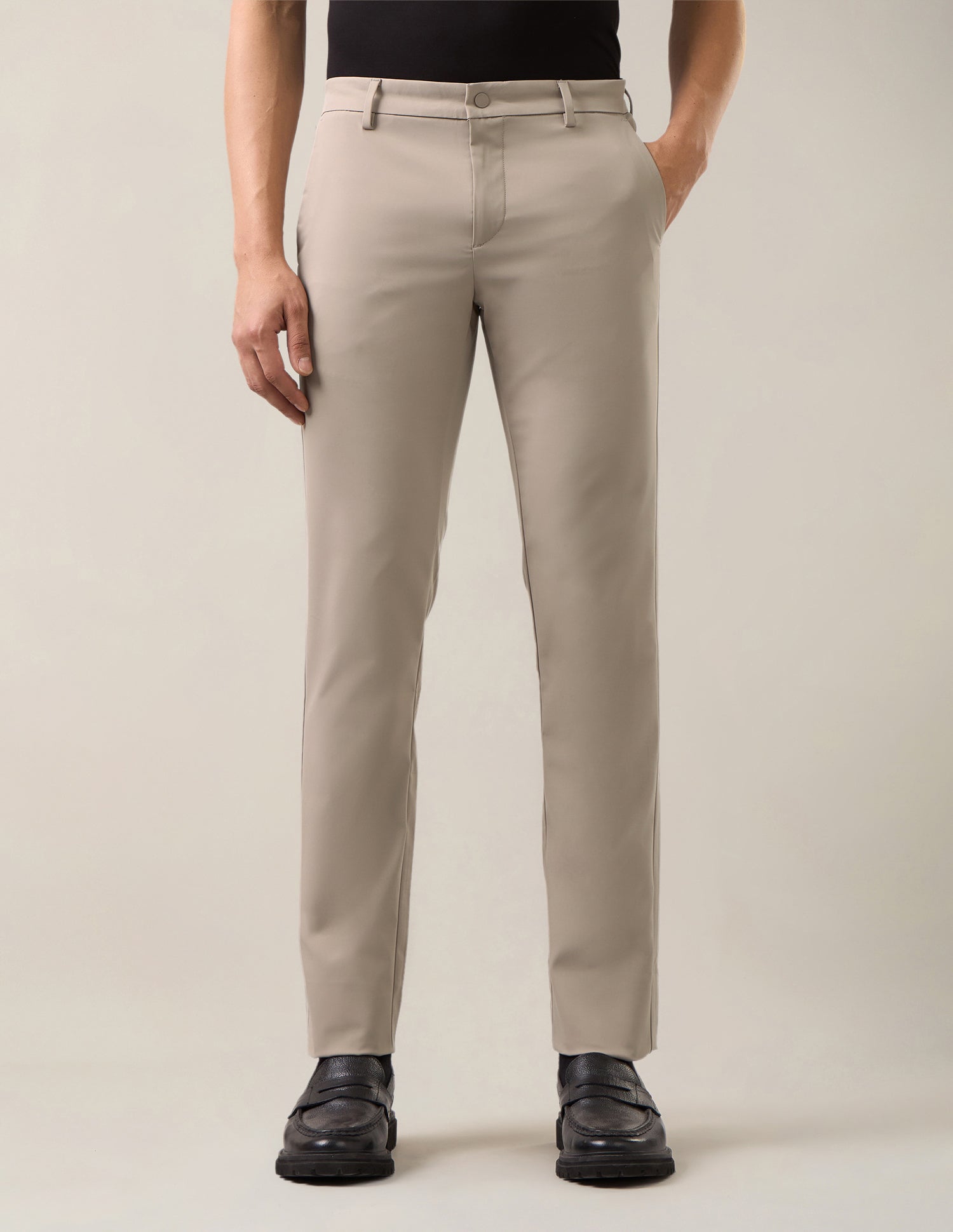 Mid Rise Denver Slim Fit Trousers Beige - U.S. Polo Assn. India | Large