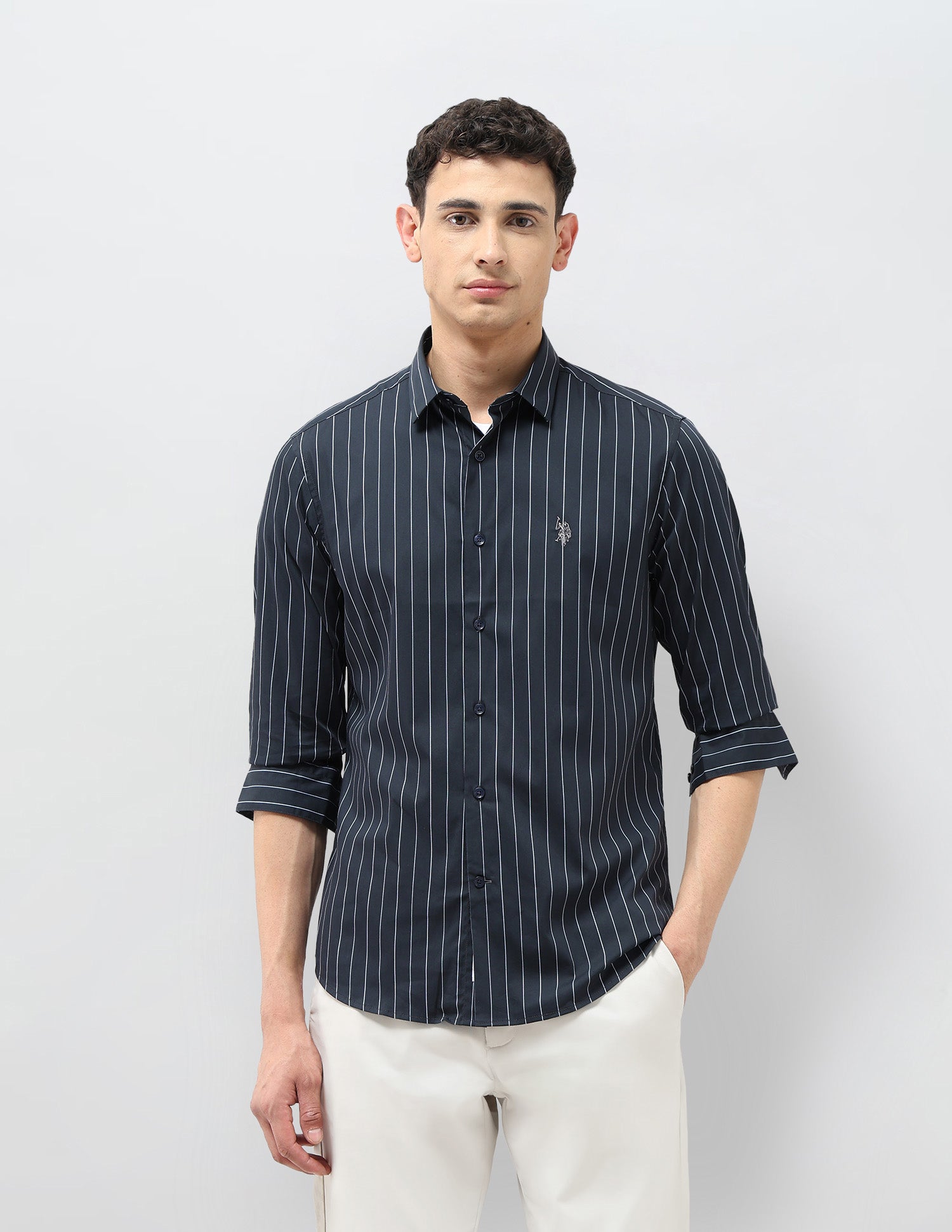 Twill Tailored Fit Shirt Teal - U.S. POLO ASSN. | Large