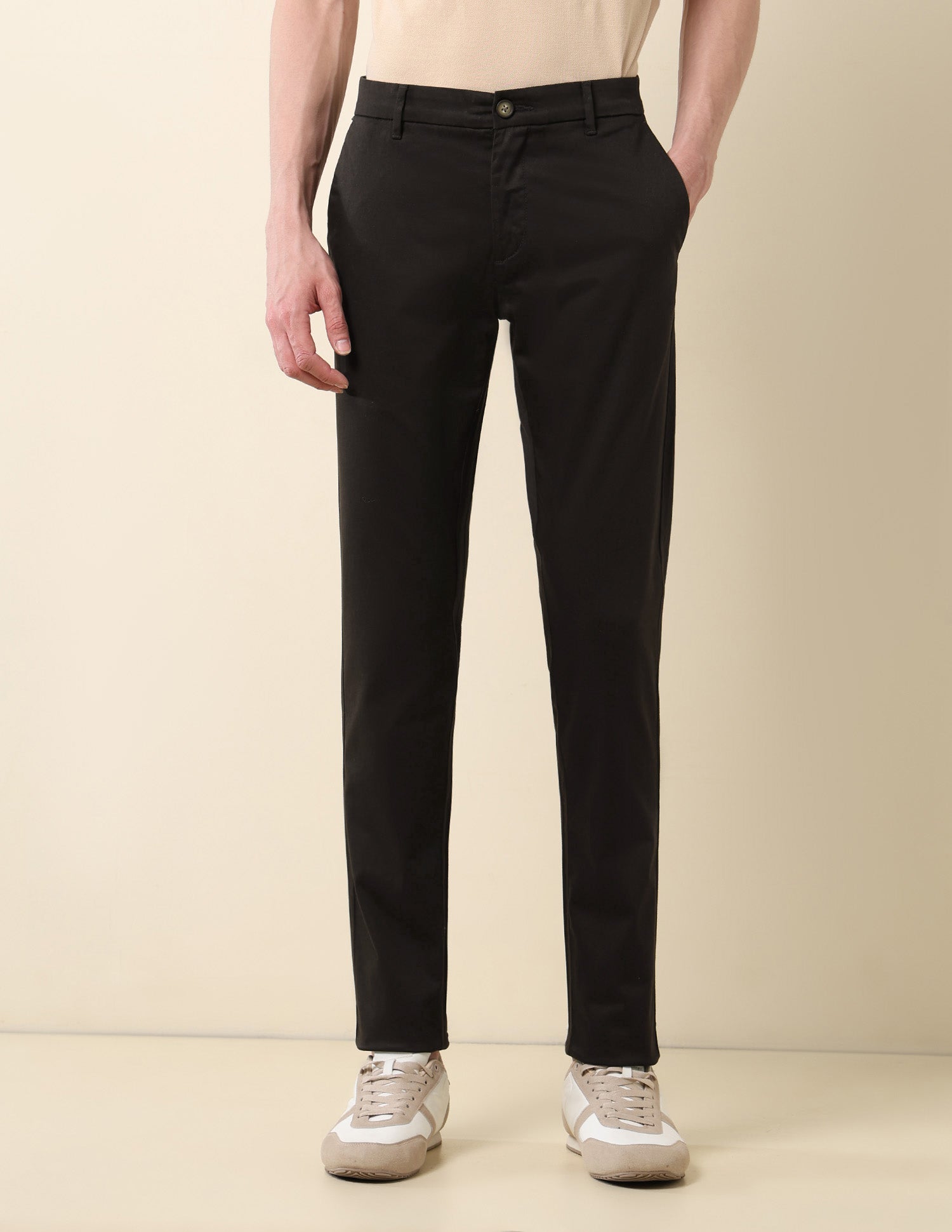 Slim Fit Mid Rise Trousers Choco Brown - U.S. Polo Assn. India | Large