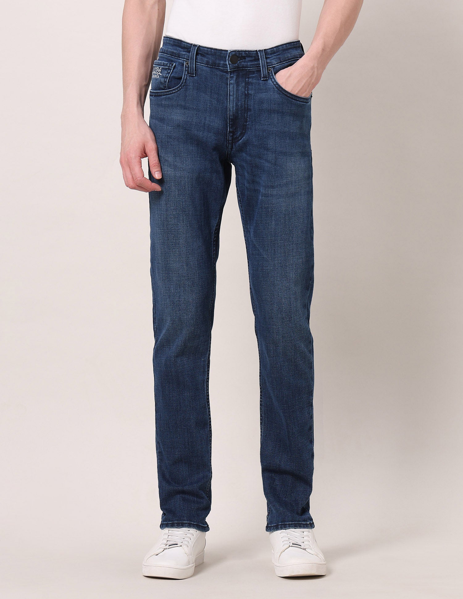 Brandon Slim Tapered Fit Blue Jeans Med Blue - U.S. POLO ASSN. | Large