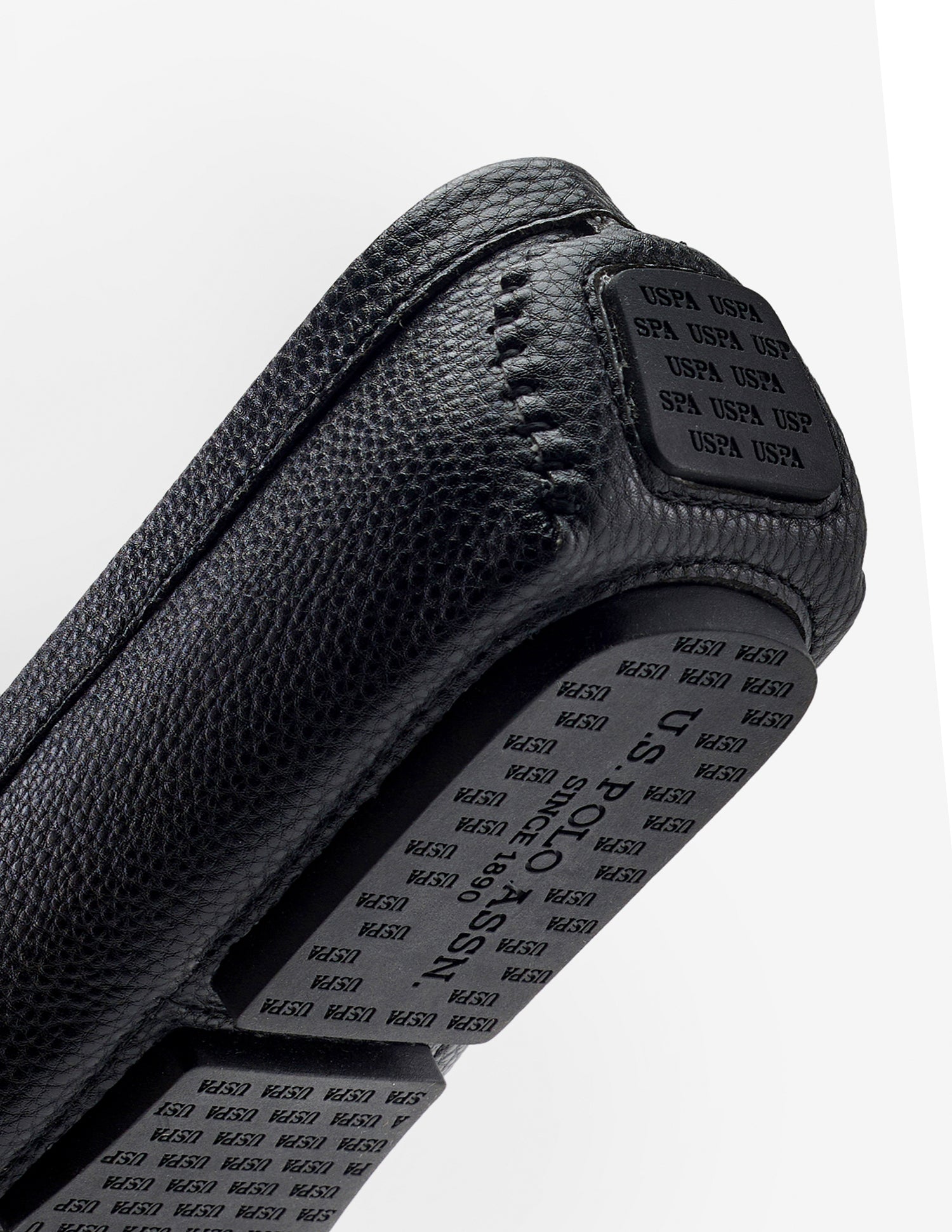 Textured Slip-Ons Elwood Loafers Black - U.S. Polo Assn. India | Large