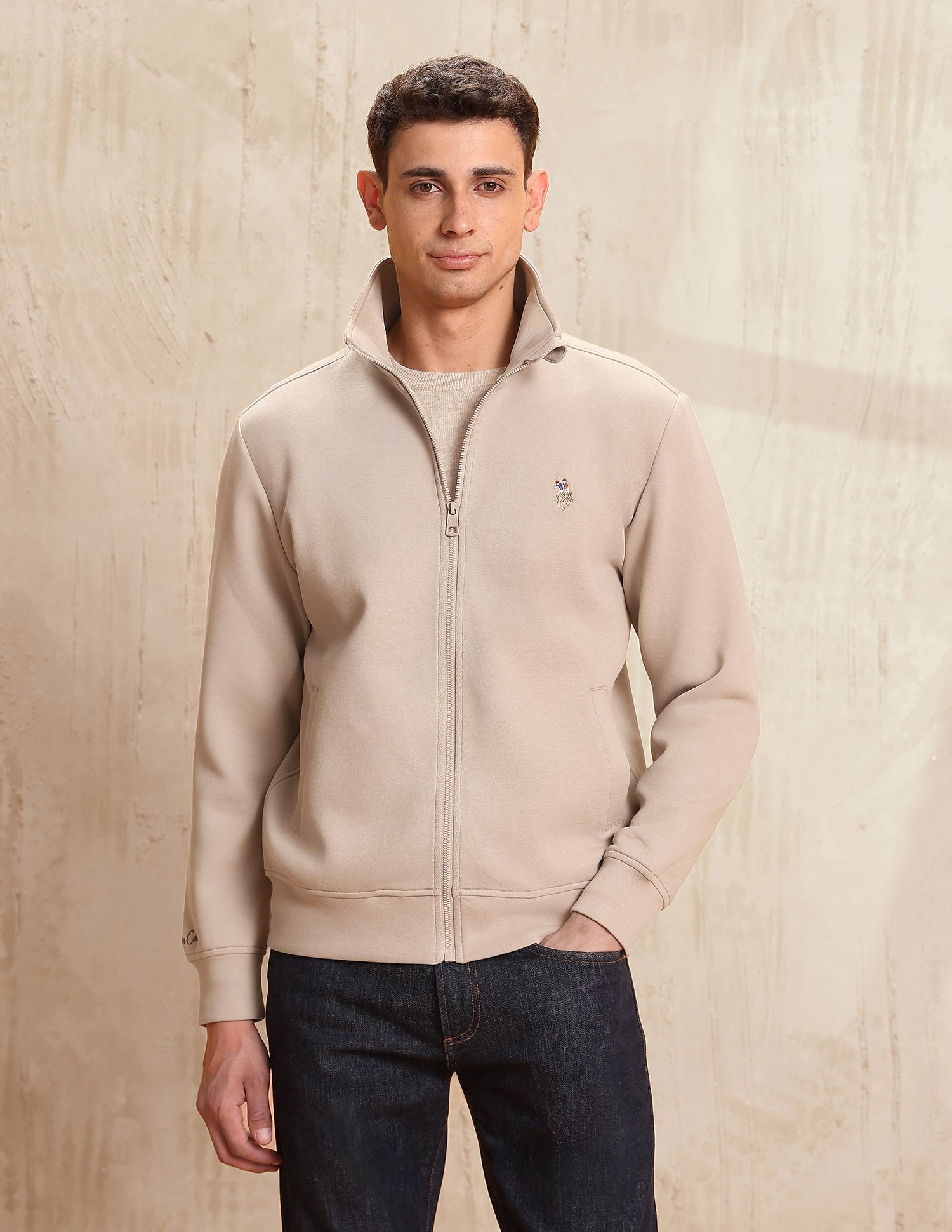 Solid Legend Of Horseshoe Sweatshirt Beige - U.S. POLO ASSN. | Large