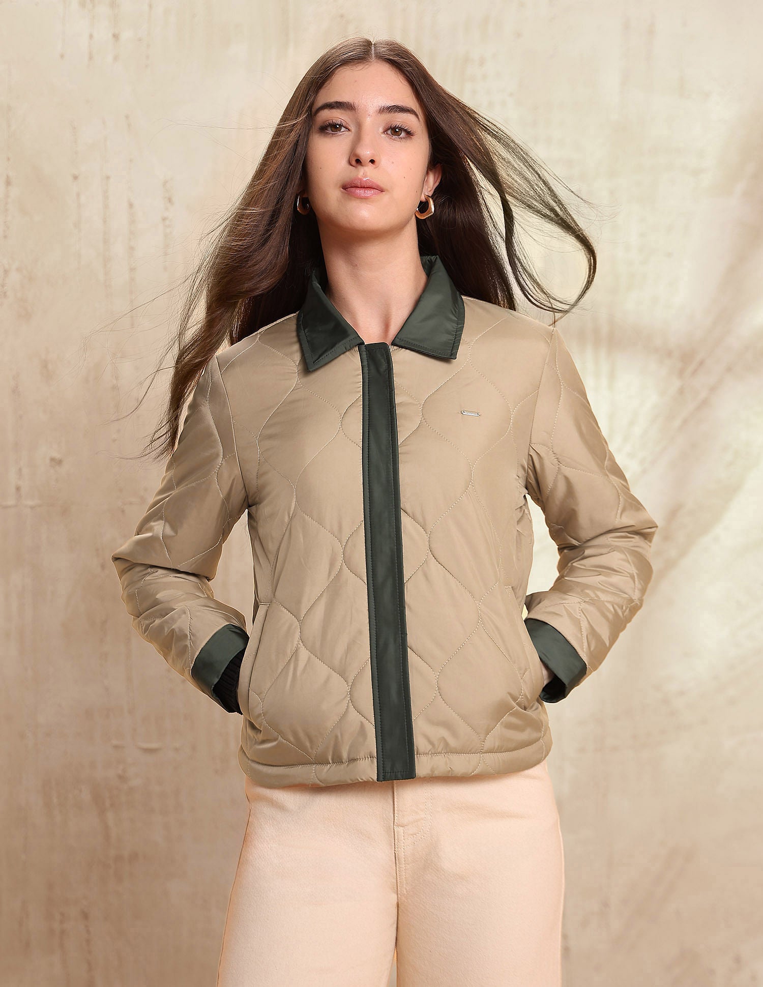 Regular Fit Quilted Jacket Beige - U.S. POLO ASSN. | Large