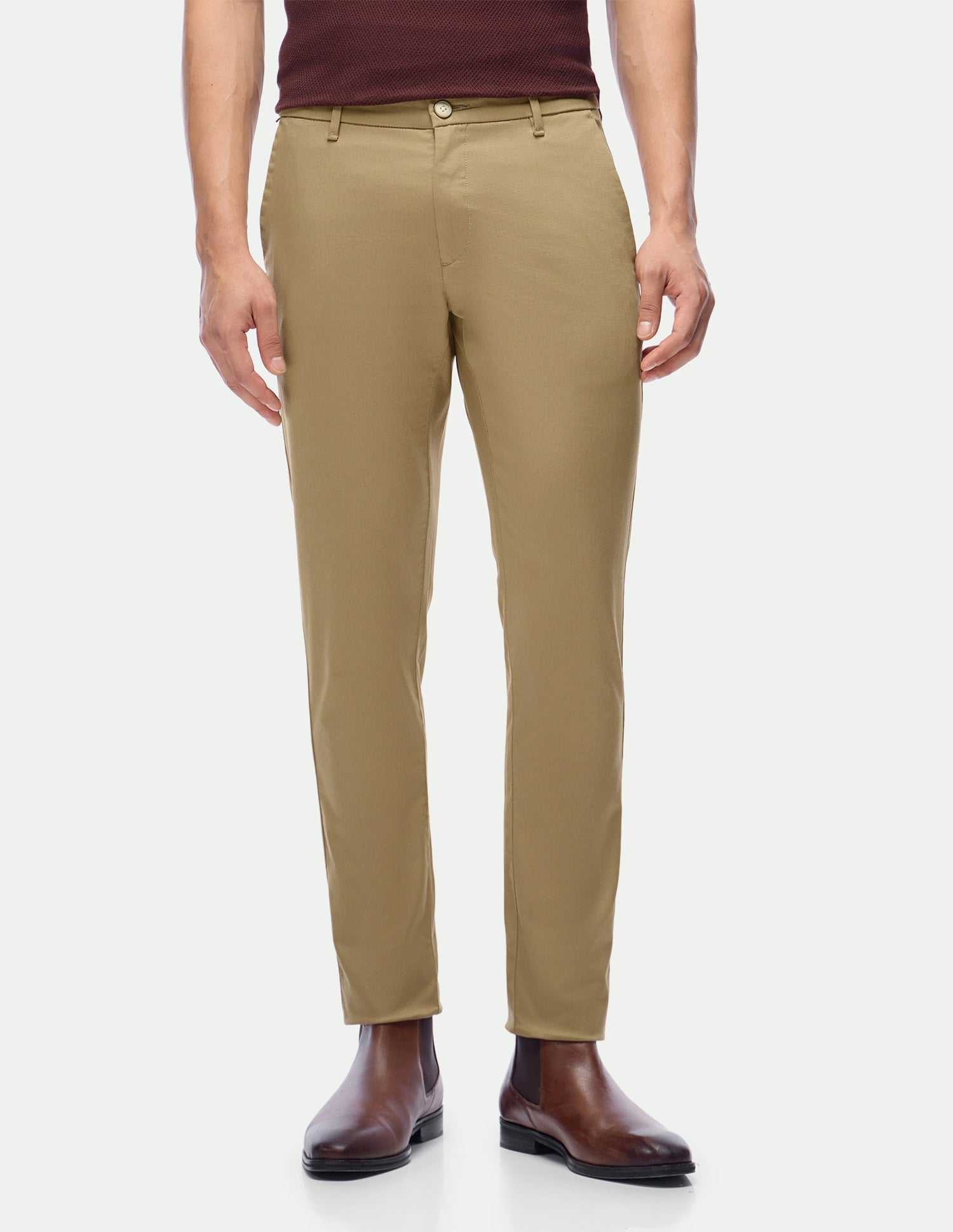 Mid Rise Austin Trim Regular Fit Trousers Khaki - U.S. Polo Assn. India | Large