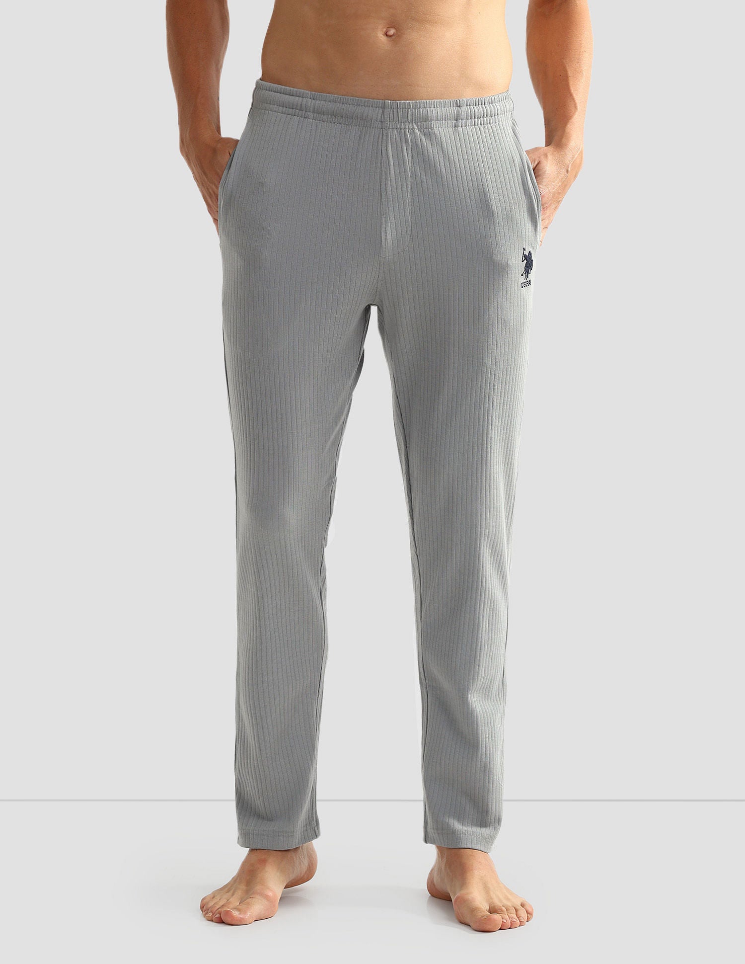 All Over Stripe OELP4 Lounge Track Pants - Pack Of 1 Ghost Grey - U.S. POLO ASSN. | Large