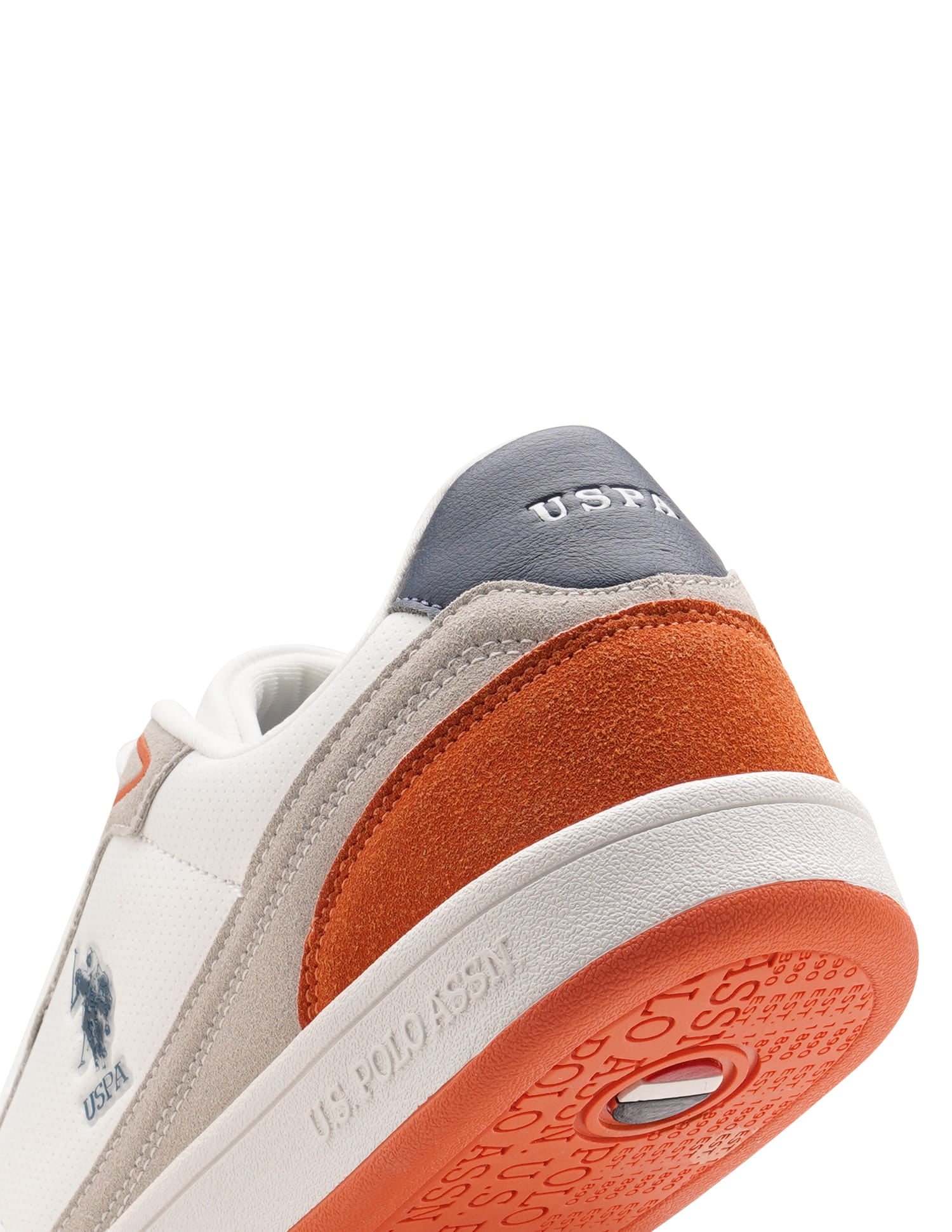 Men Landwin Orange Retro Court Sneakers Orange - U.S. Polo Assn. India | Large