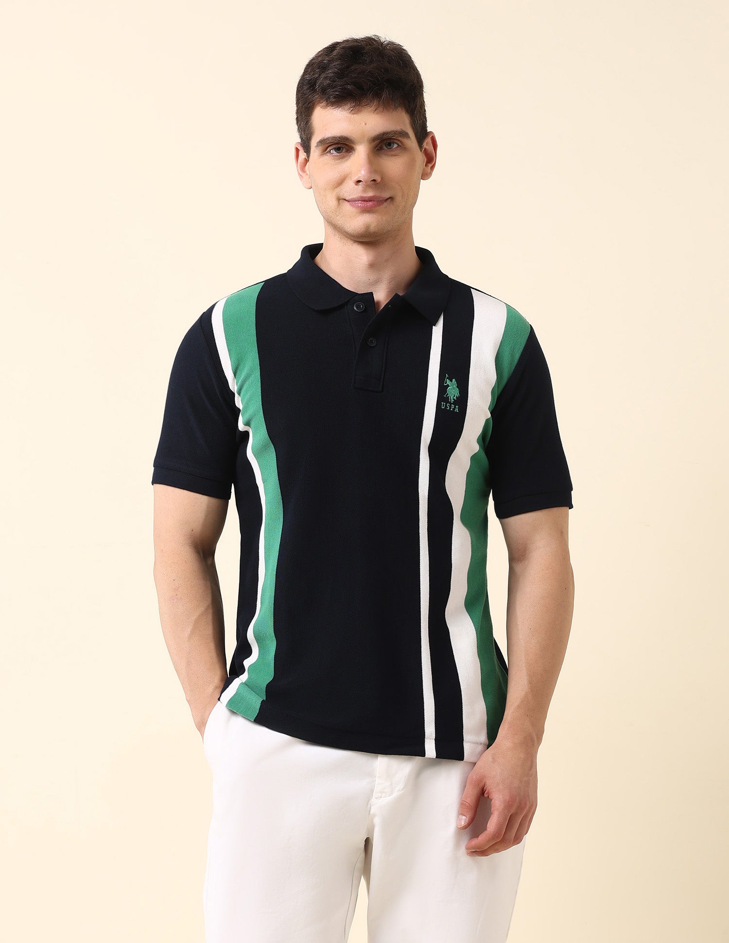 Vertical Striped Classic Polo Shirt Navy - U.S. Polo Assn. India | Large