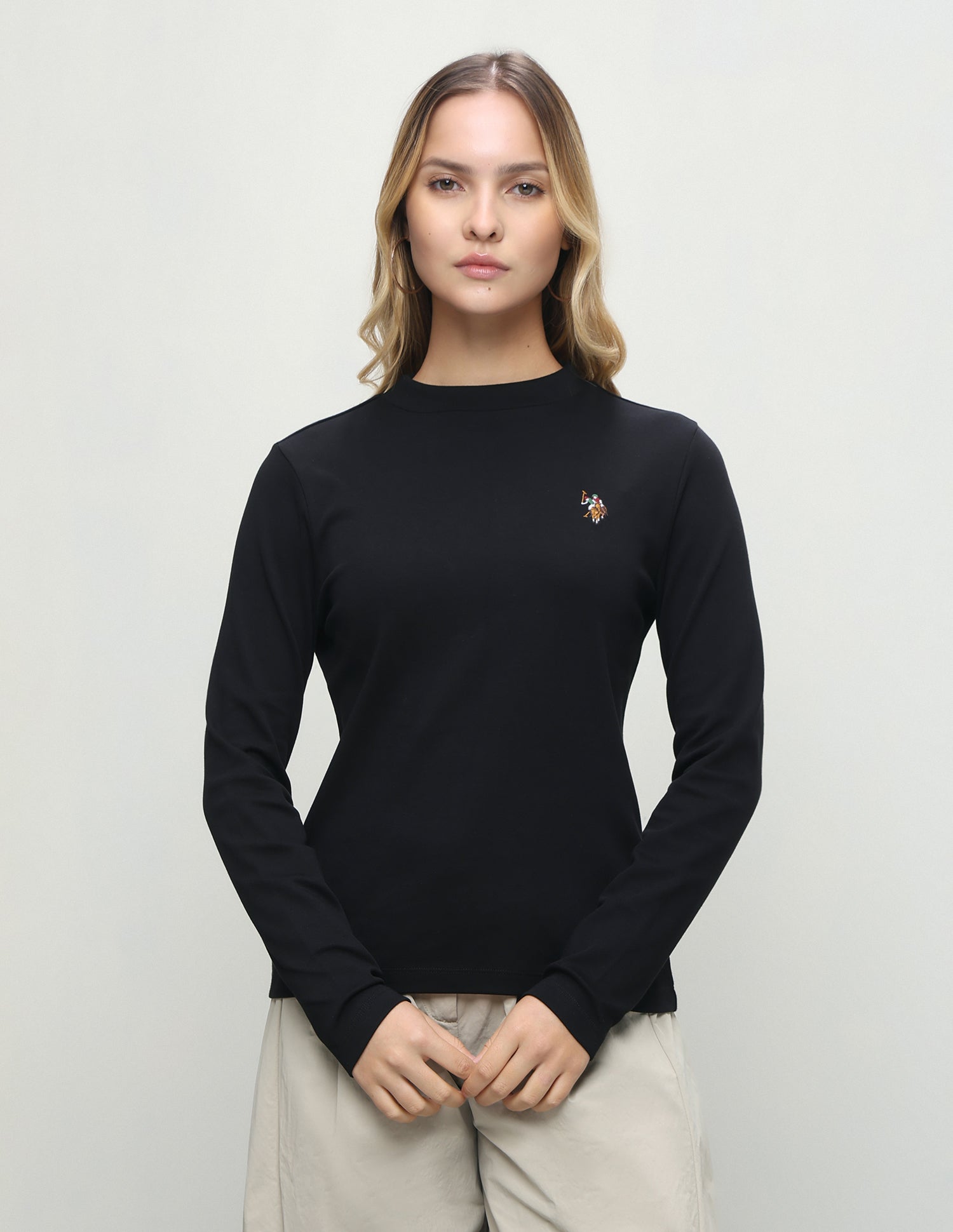 Solid Regular Fit T-Shirt Black - U.S. Polo Assn. India | Large