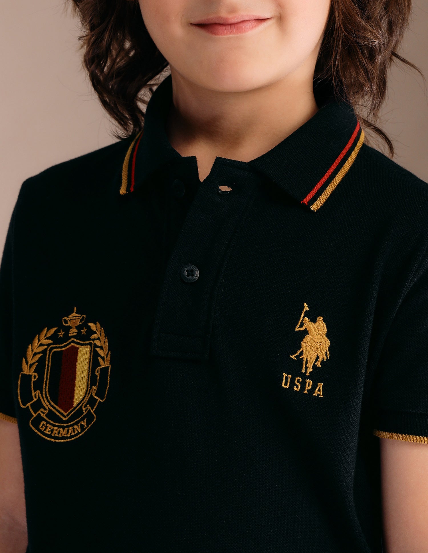 Boys Appliqued Regular Fit Polo Shirt Black - U.S. POLO ASSN. | Large