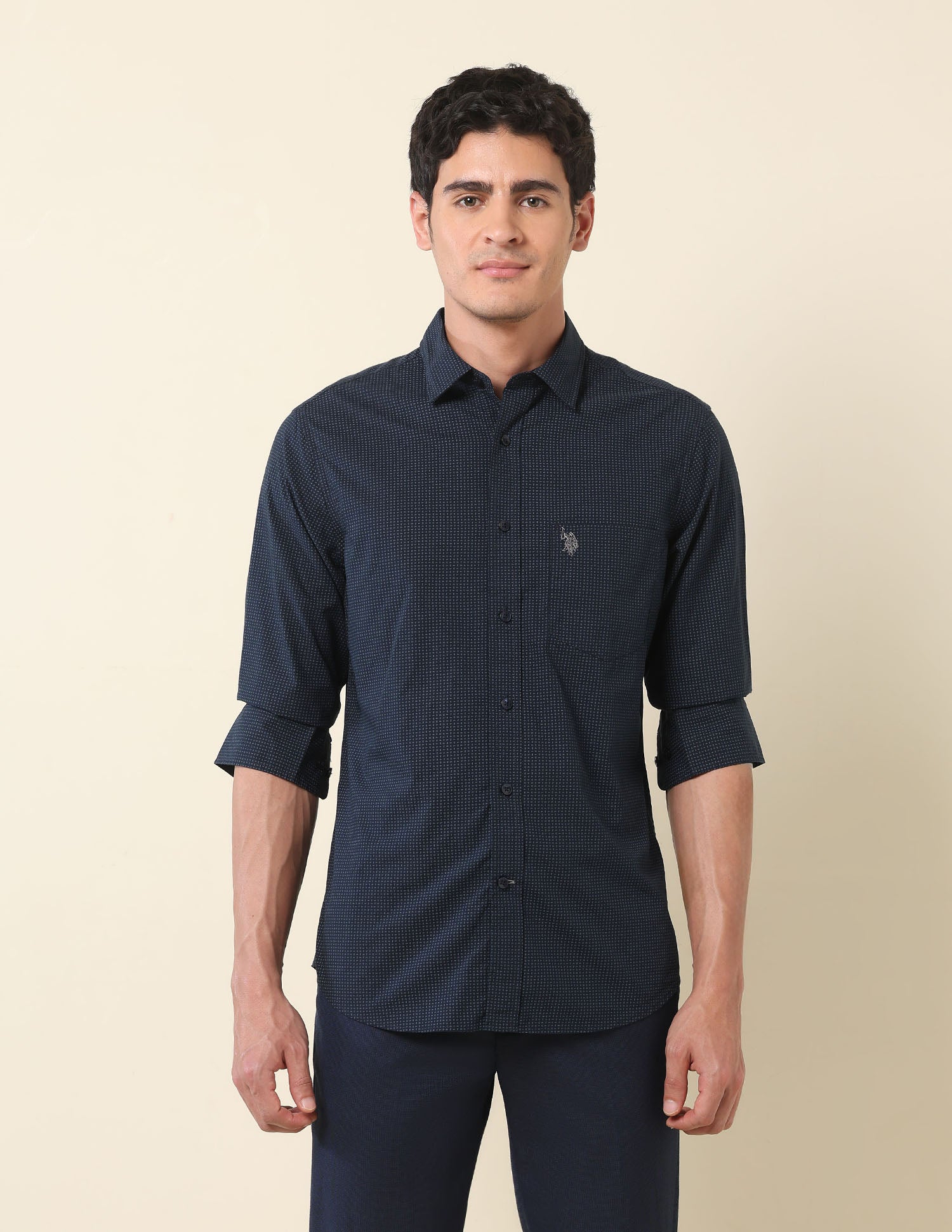 Pure Cotton Paisley Printed Shirt Navy - U.S. Polo Assn. India | Large