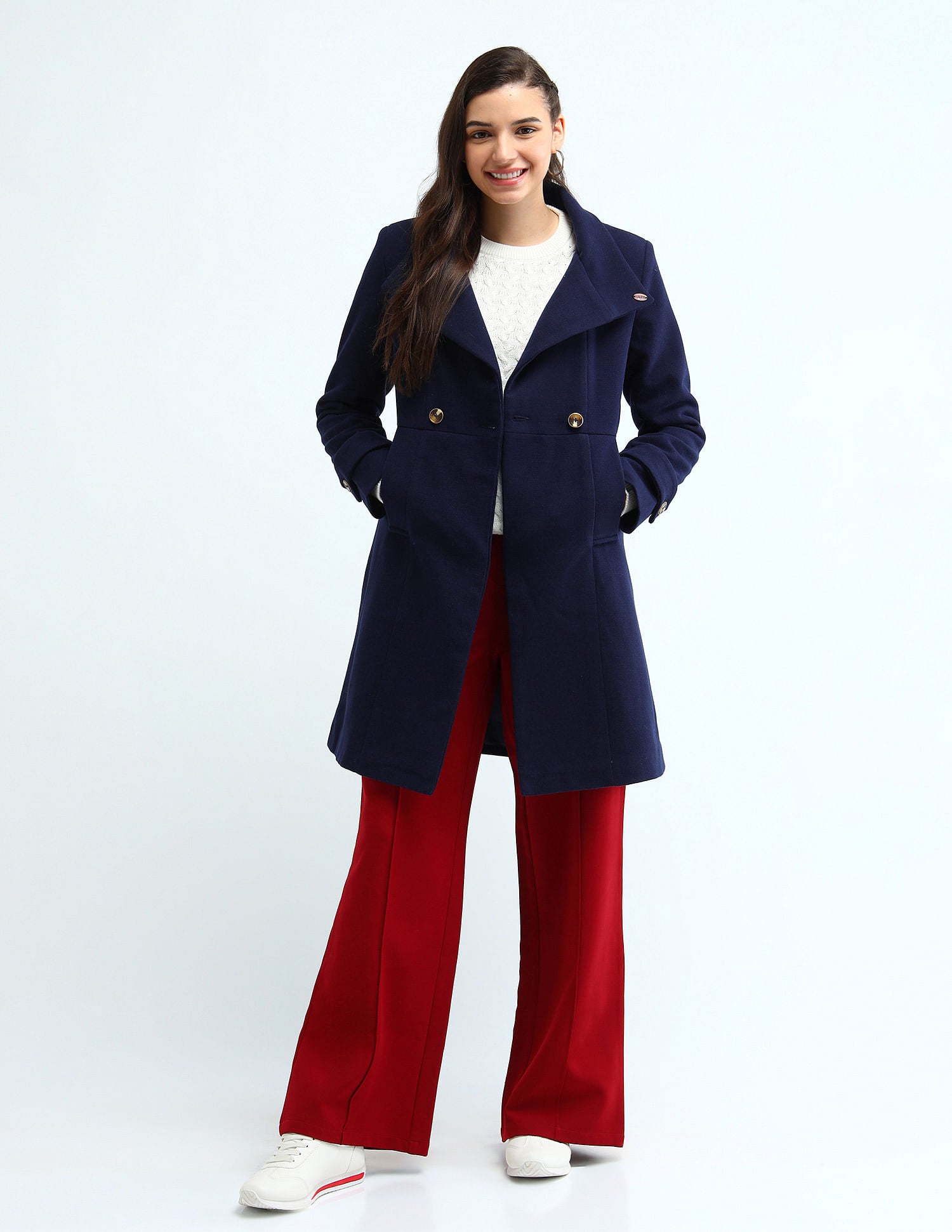 Double Breasted A Line Jacket Navy - U.S. POLO ASSN. | Large