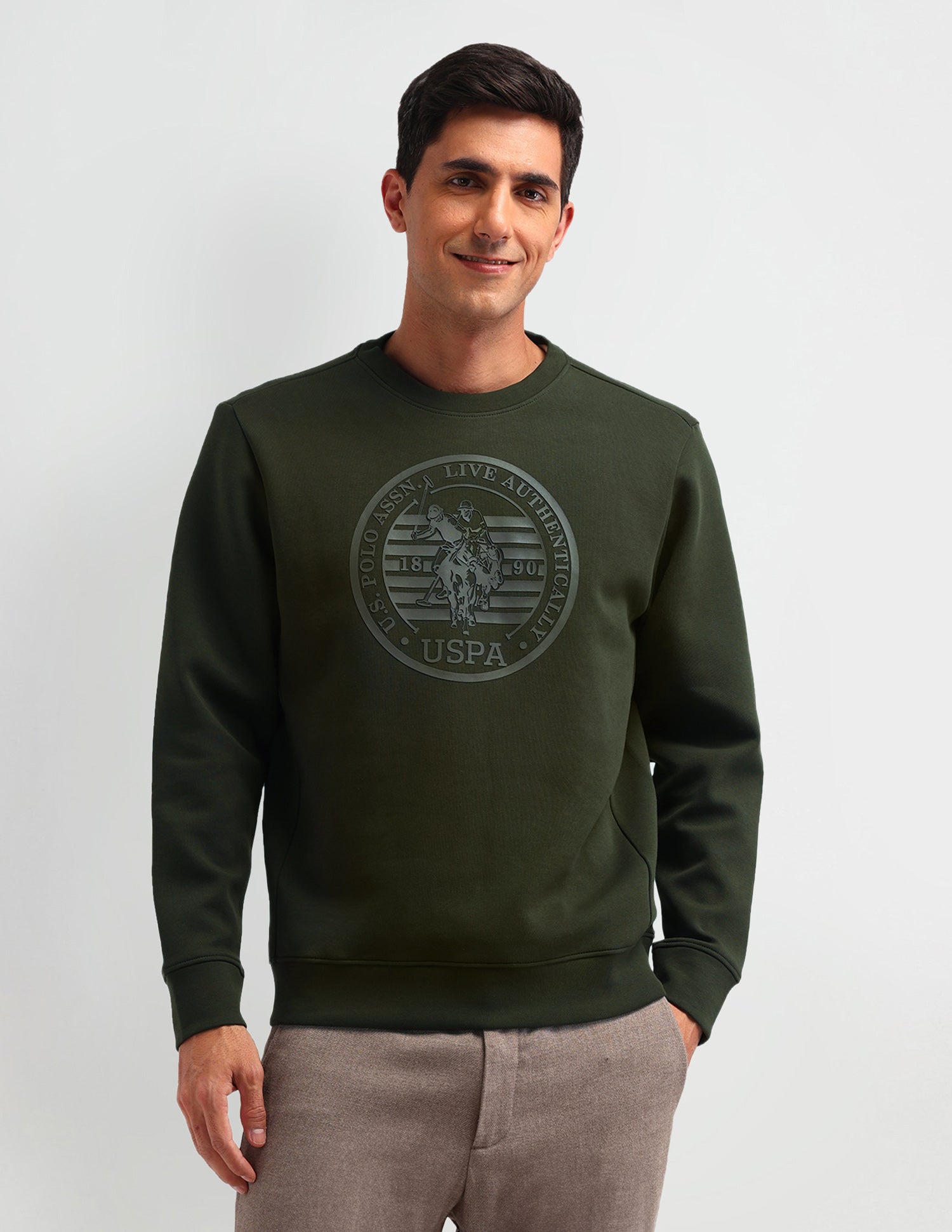 Brand Printed Regular Fit Sweatshirt Duffle Bag - U.S. POLO ASSN. | Large