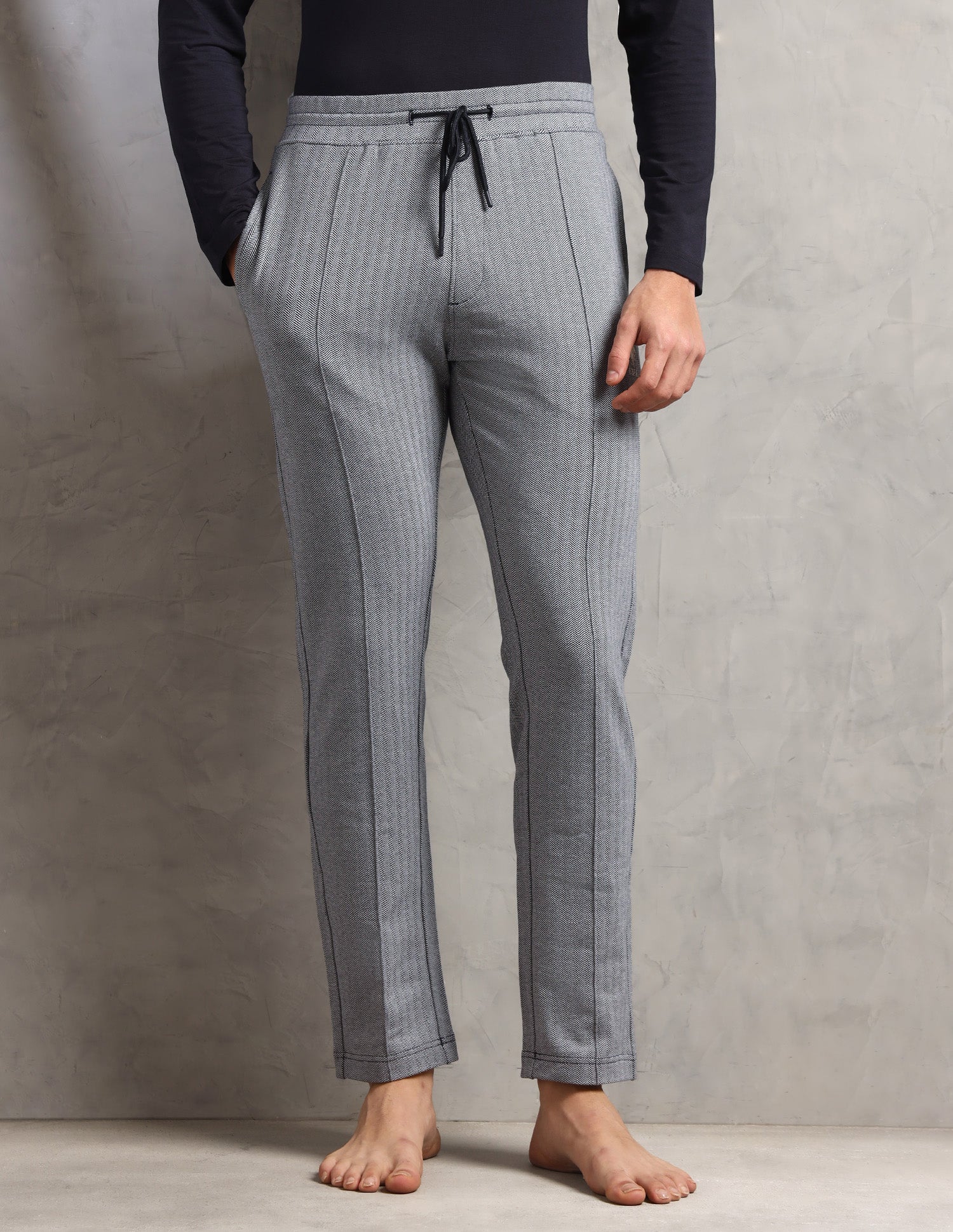 Chevron Cotton Stretch PR003 Lounge Pants - Pack Of 1 Navy - U.S. Polo Assn. India | Large