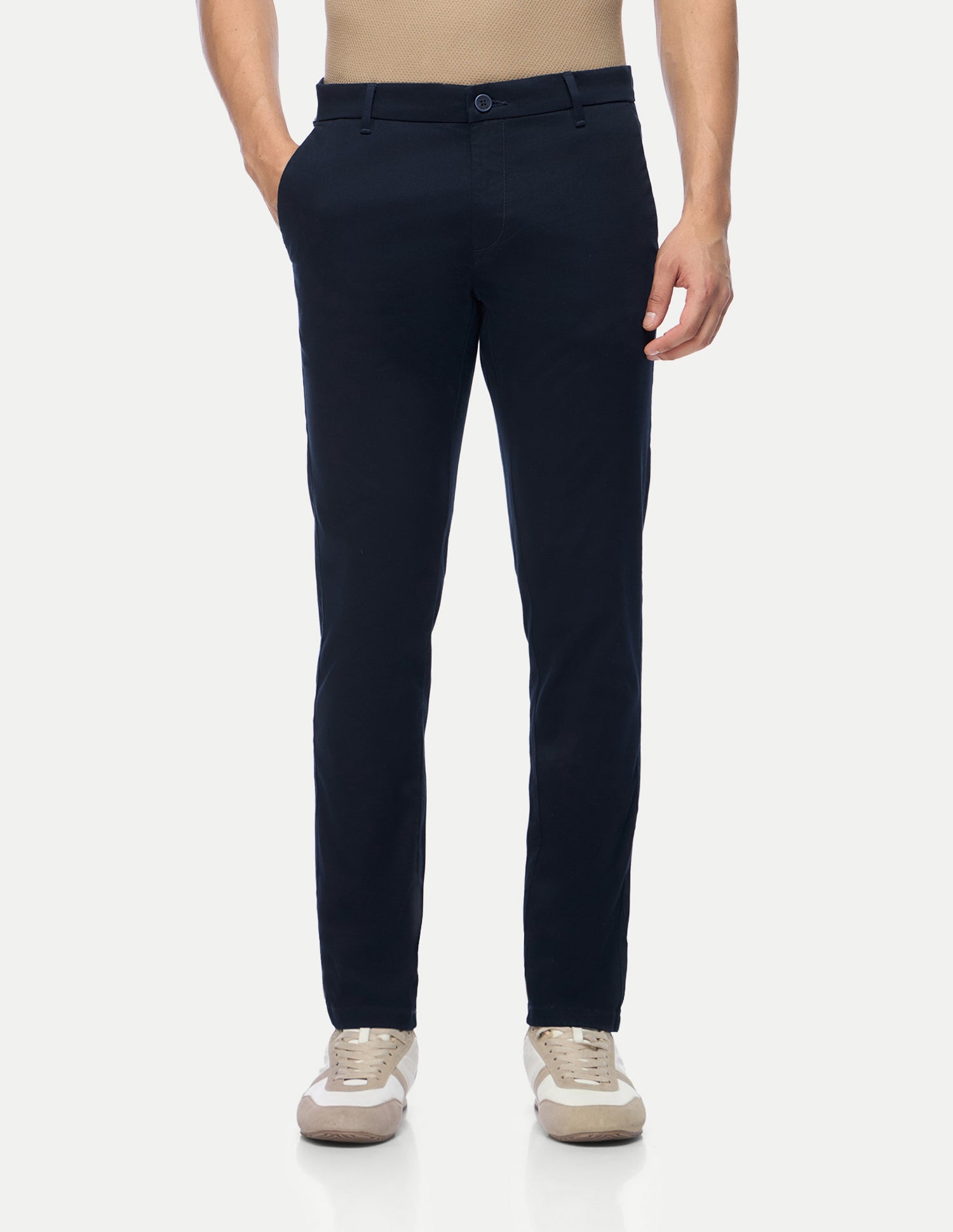 Austin Trim Regular Fit Mid Rise Trousers Navy - U.S. Polo Assn. India | Large
