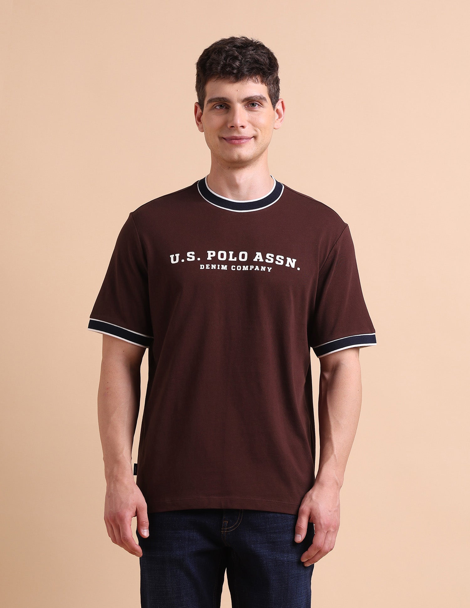 Pure Cotton Muscle Fit T-Shirt Maroon - U.S. POLO ASSN. | Large