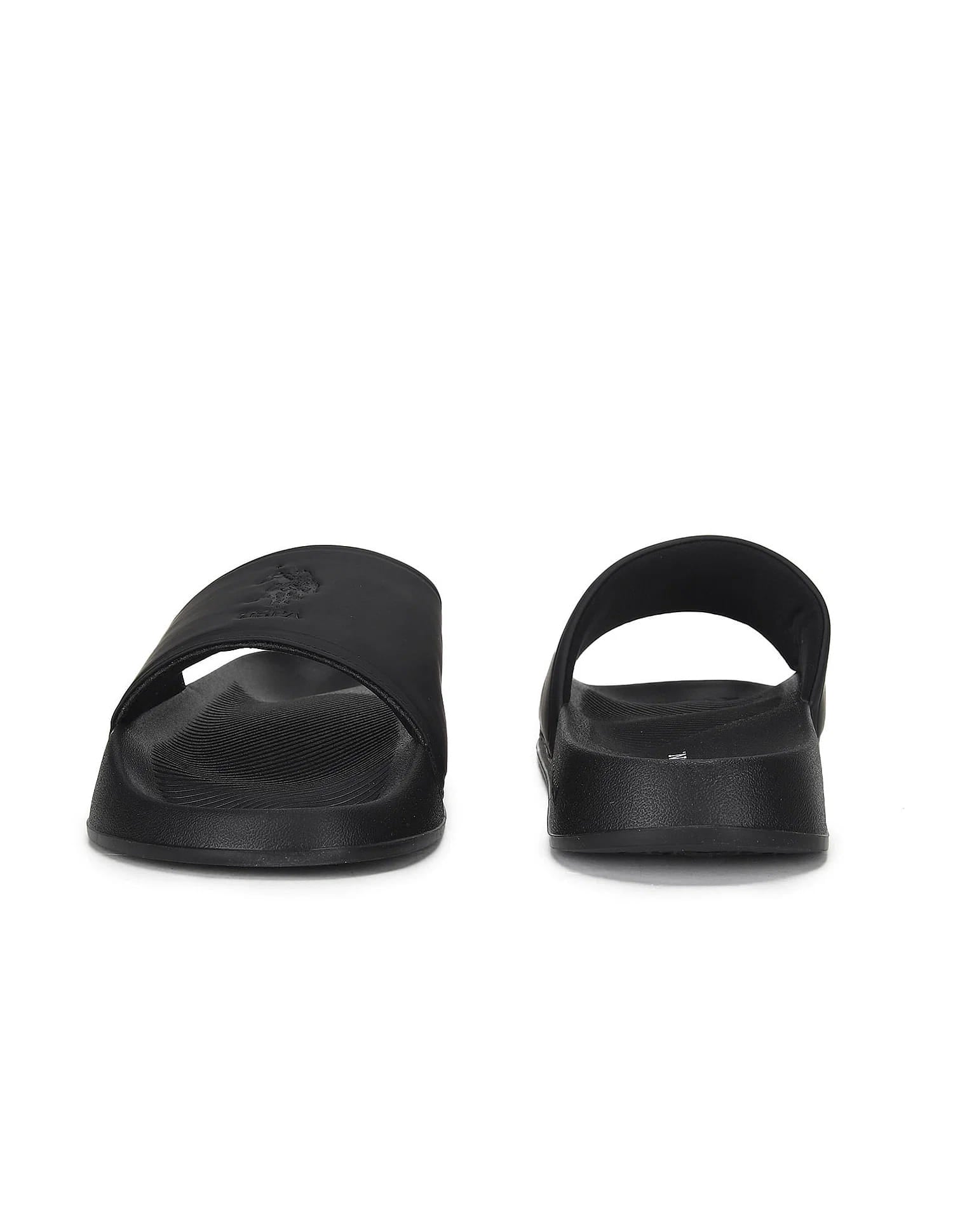 Men Debossed Monogram Specter 6.0 Slides Black - U.S. Polo Assn. India | Large