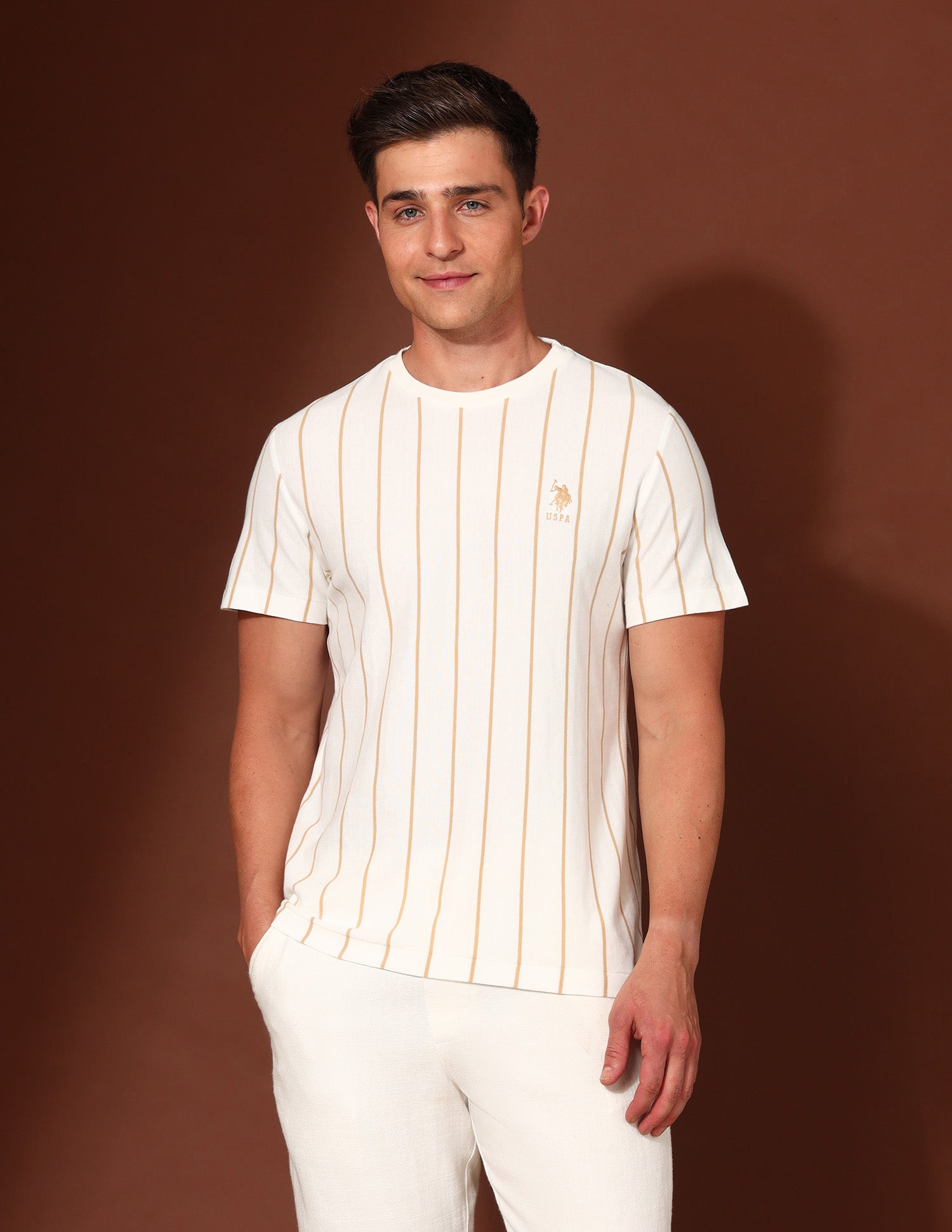 Pure Cotton Working Holiday T-Shirt Off White - U.S. Polo Assn. India | Large
