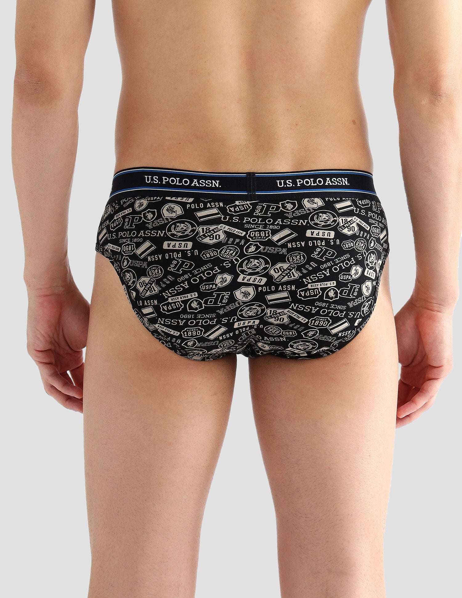 Elasticized Waist Printed I615 Briefs - Pack Of 2 Black and Navy - U.S. POLO ASSN. | Large