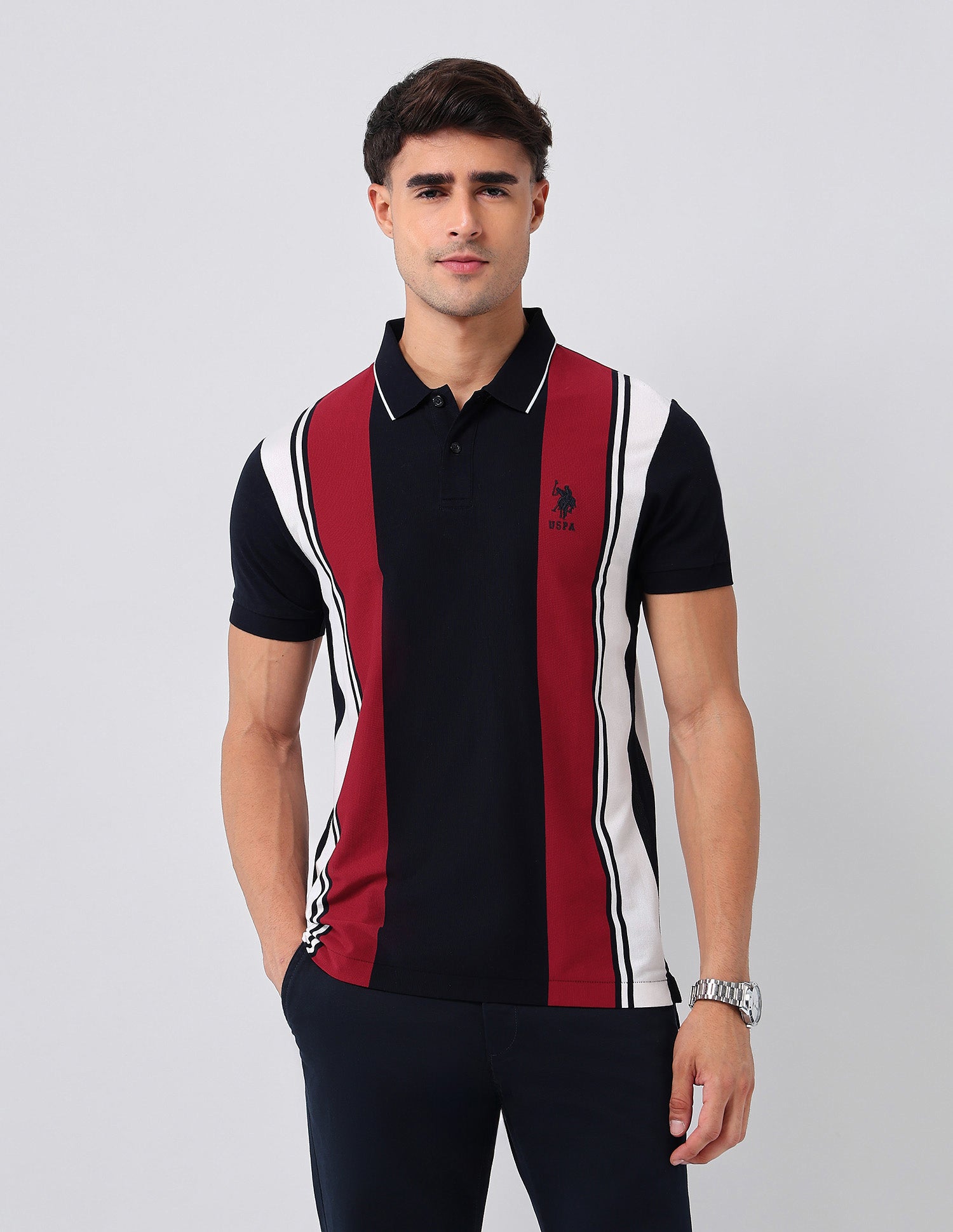 Colorblocked Regular Fit Polo Shirt Red - U.S. POLO ASSN. | Large