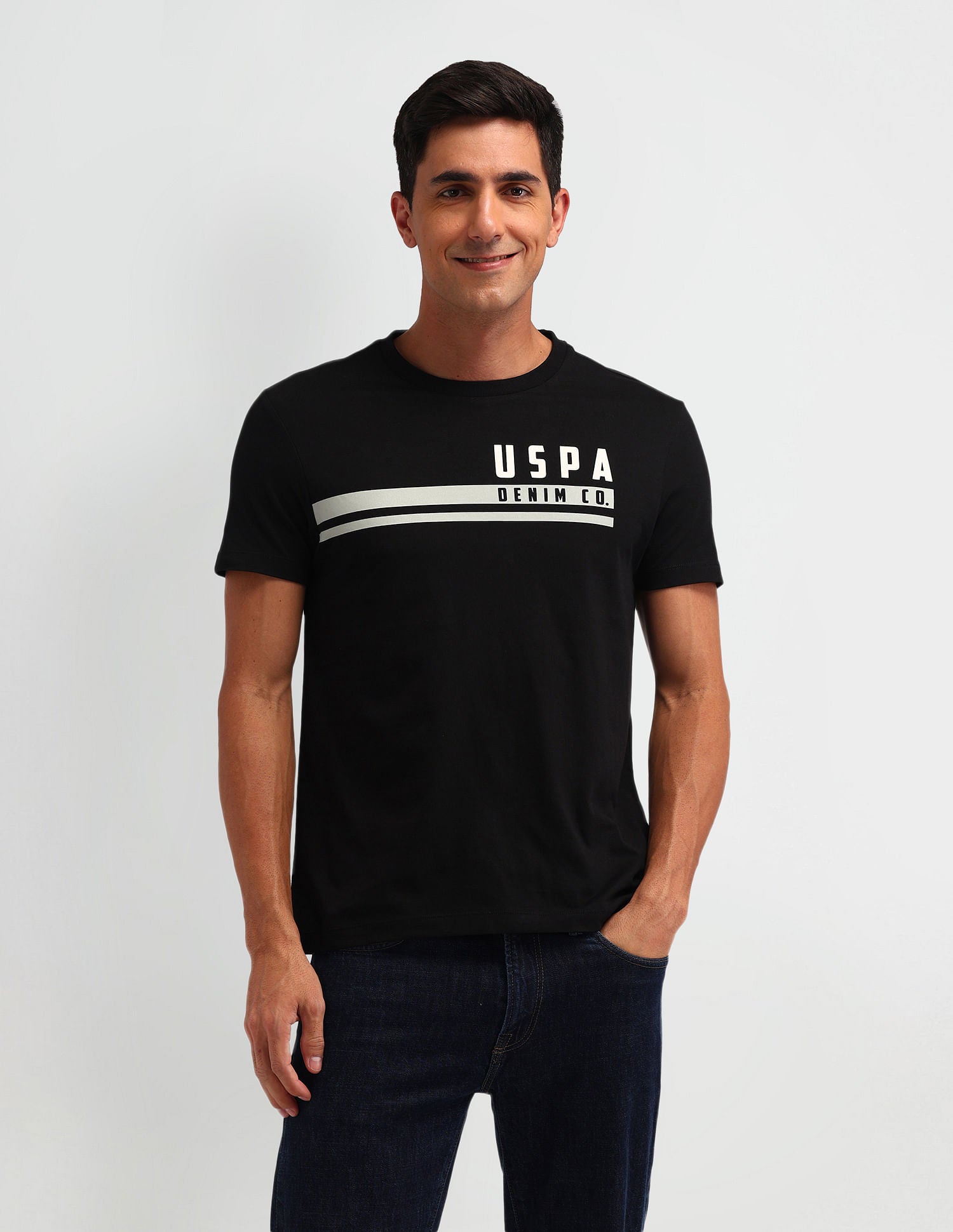 Outdoor Muscle Fit Brand T-Shirt Black - U.S. POLO ASSN. | Large