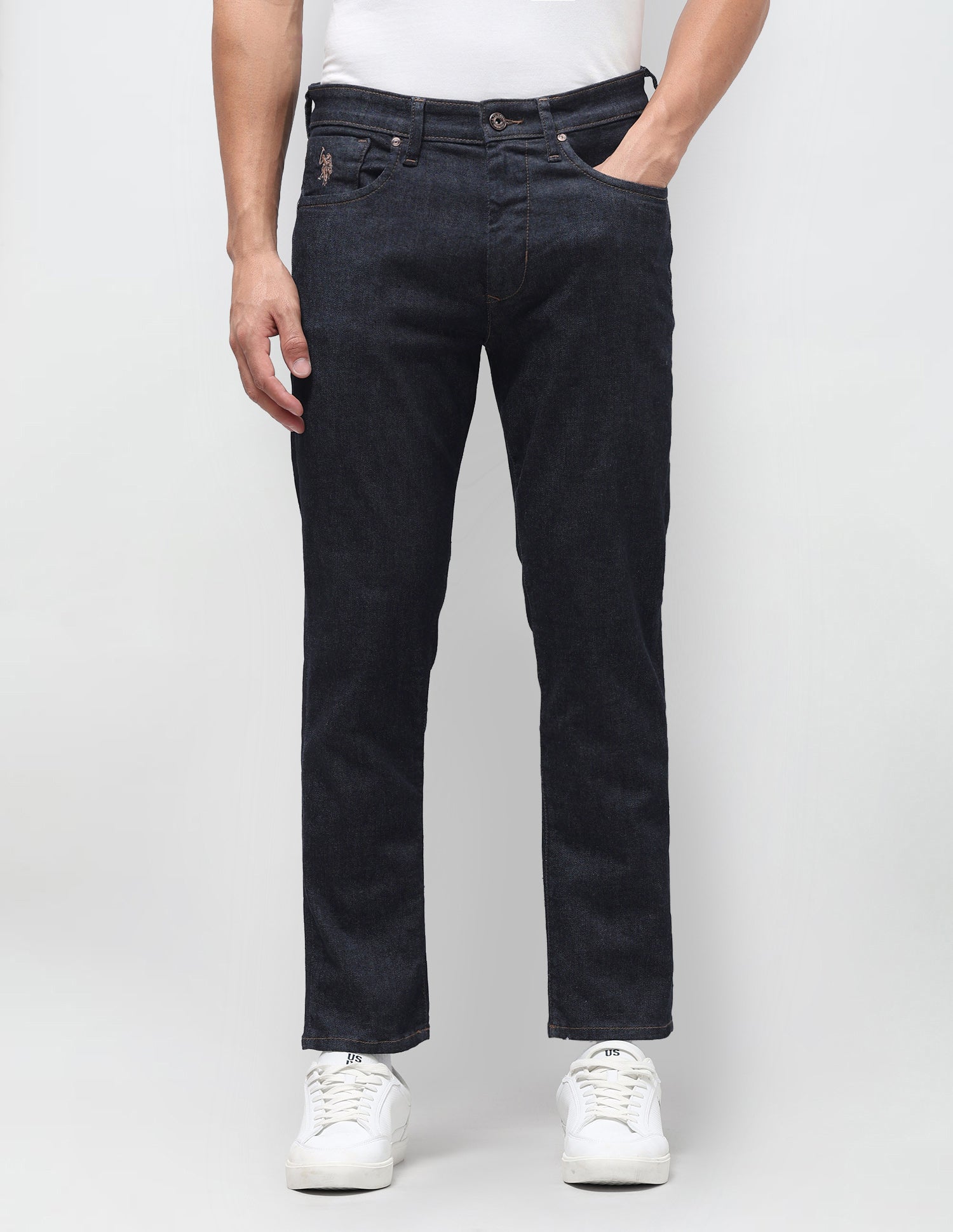 Cole Comfort Cropped Fit Blue Jeans Rinse Blue - U.S. Polo Assn. India | Large