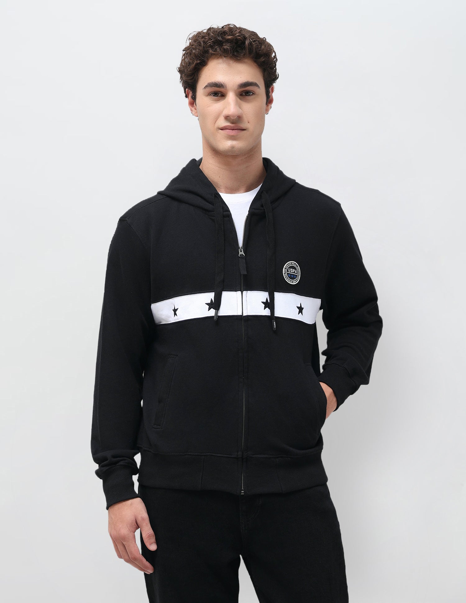 Solid Regular Fit Sweatshirt Black - U.S. Polo Assn. India | Large