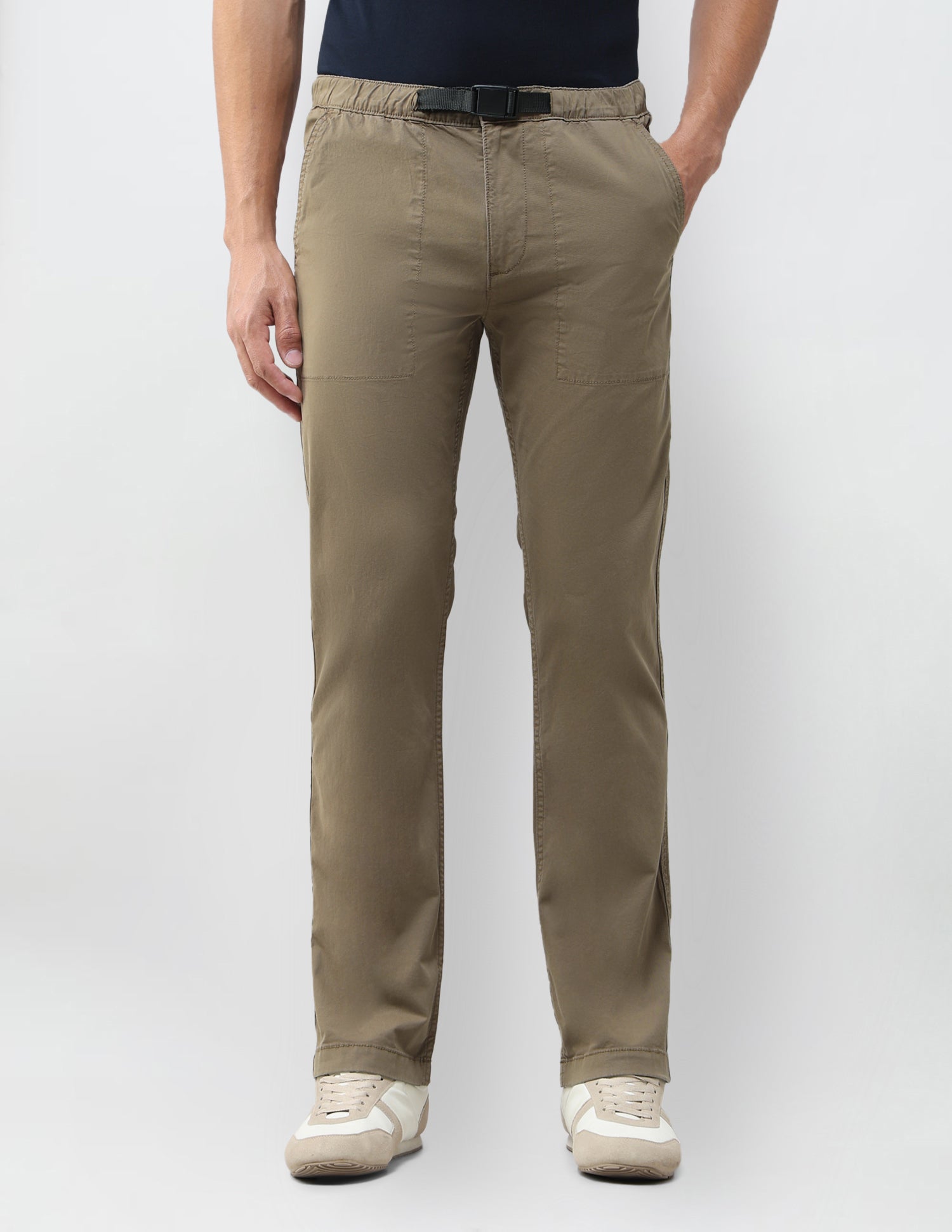 Twill Harold Slim Straight Fit Trousers Tan - U.S. Polo Assn. India | Large