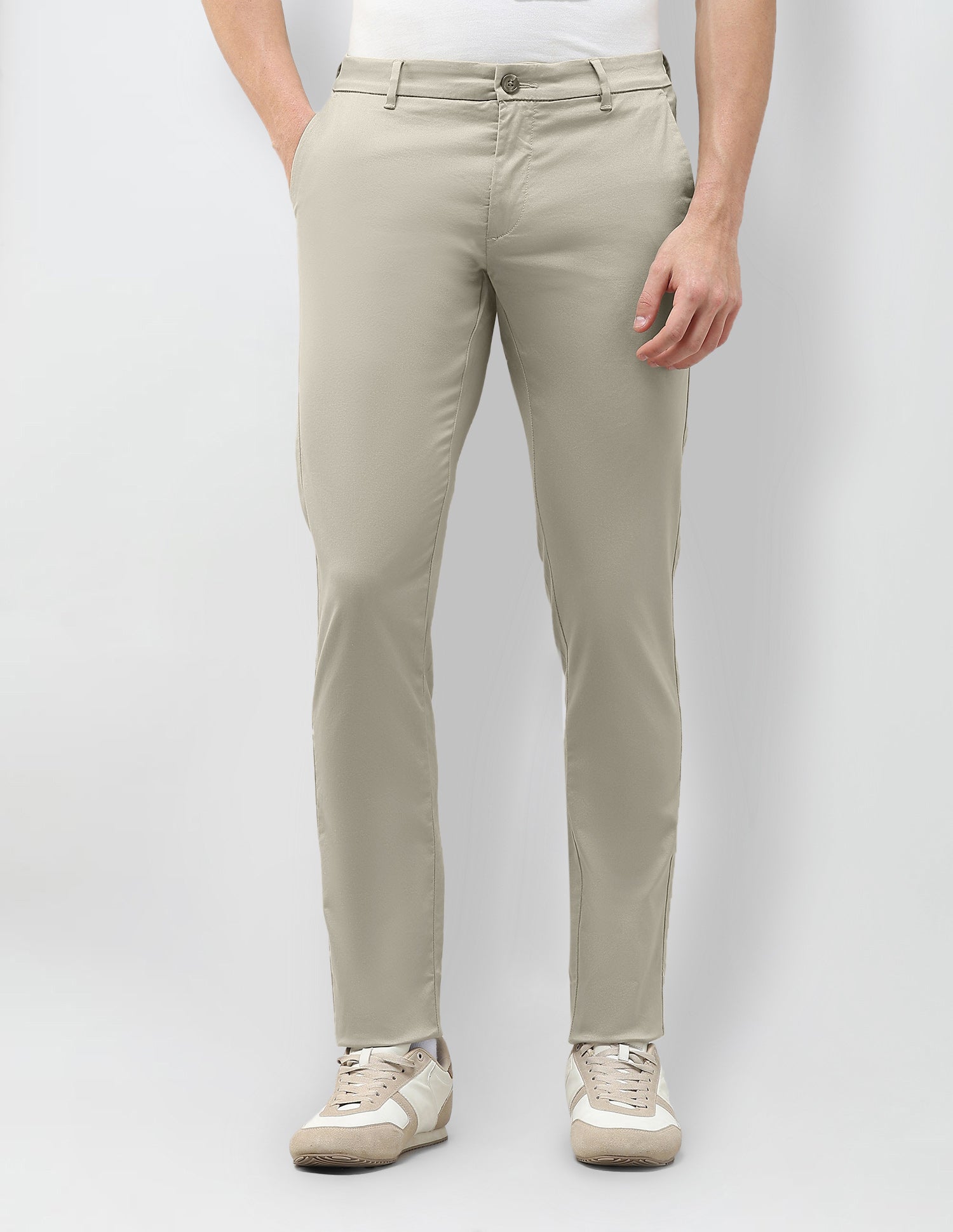 Austin Slim Fit Dobby Trousers Khaki - U.S. Polo Assn. India | Large