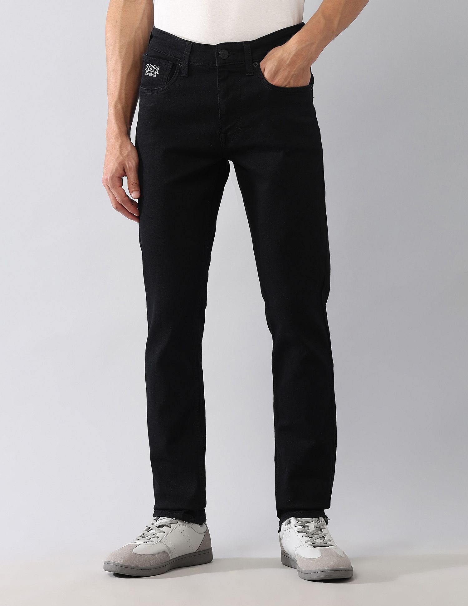 Regallo Skinny Fit Black Jeans Black - U.S. Polo Assn. India | Large