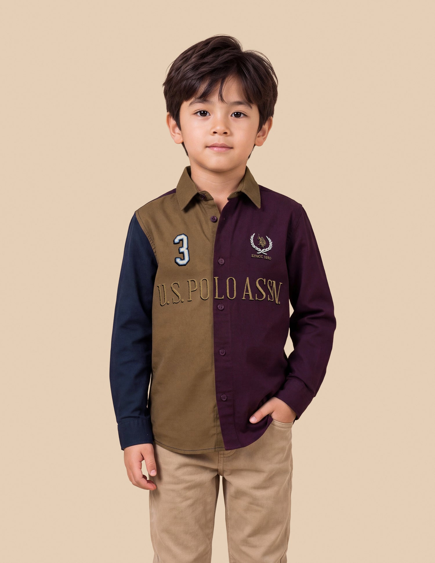 Brand Embroidered Oxford Shirt Navy - U.S. Polo Assn. India | Large