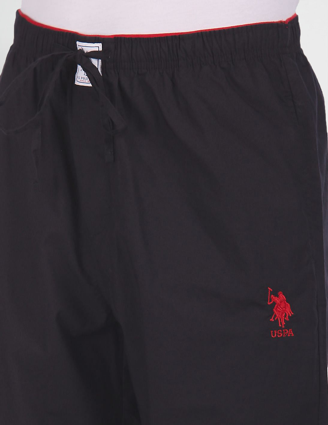 Comfort Fit Solid Cotton I690 Lounge Pants - Pack Of 1 Black - U.S. POLO ASSN. | Large