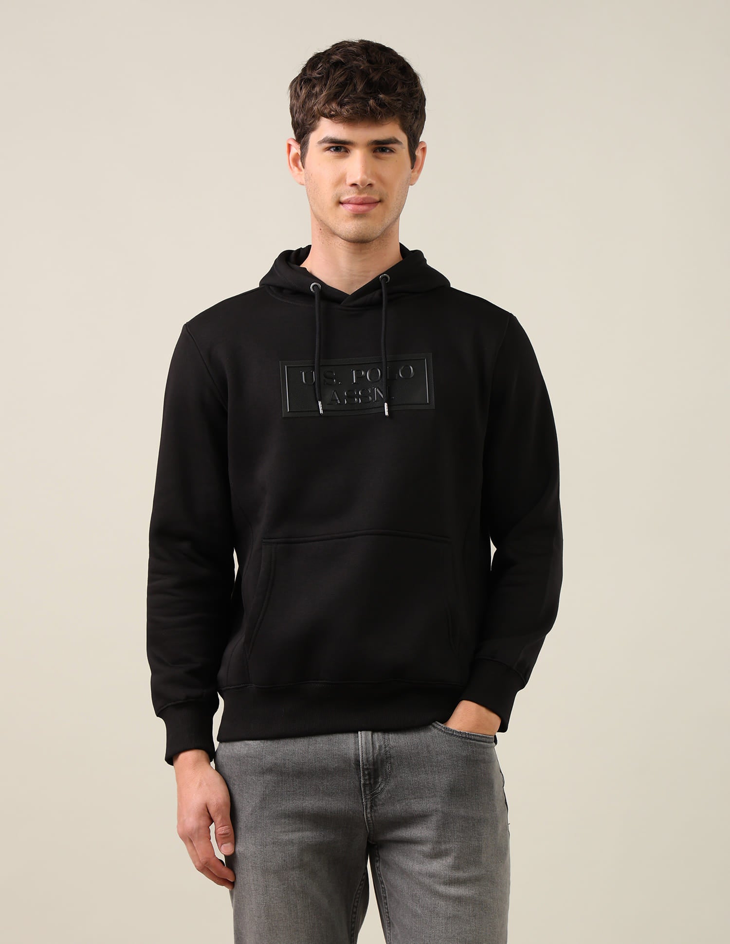 Brand Printed Hooded Sweatshirt Green - U.S. Polo Assn. India | Large