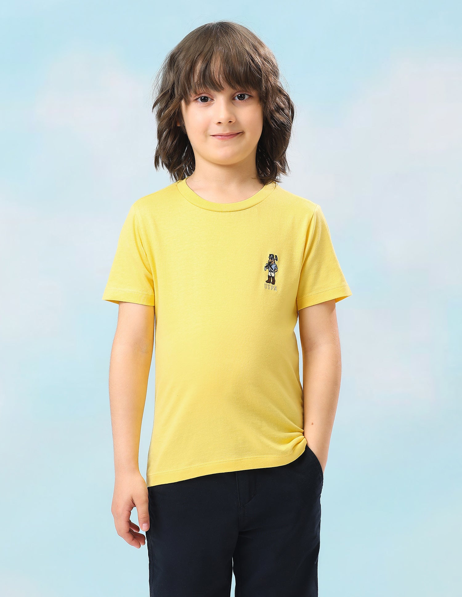 Solid Regular Fit T-Shirt Light Yellow - U.S. Polo Assn. India | Large