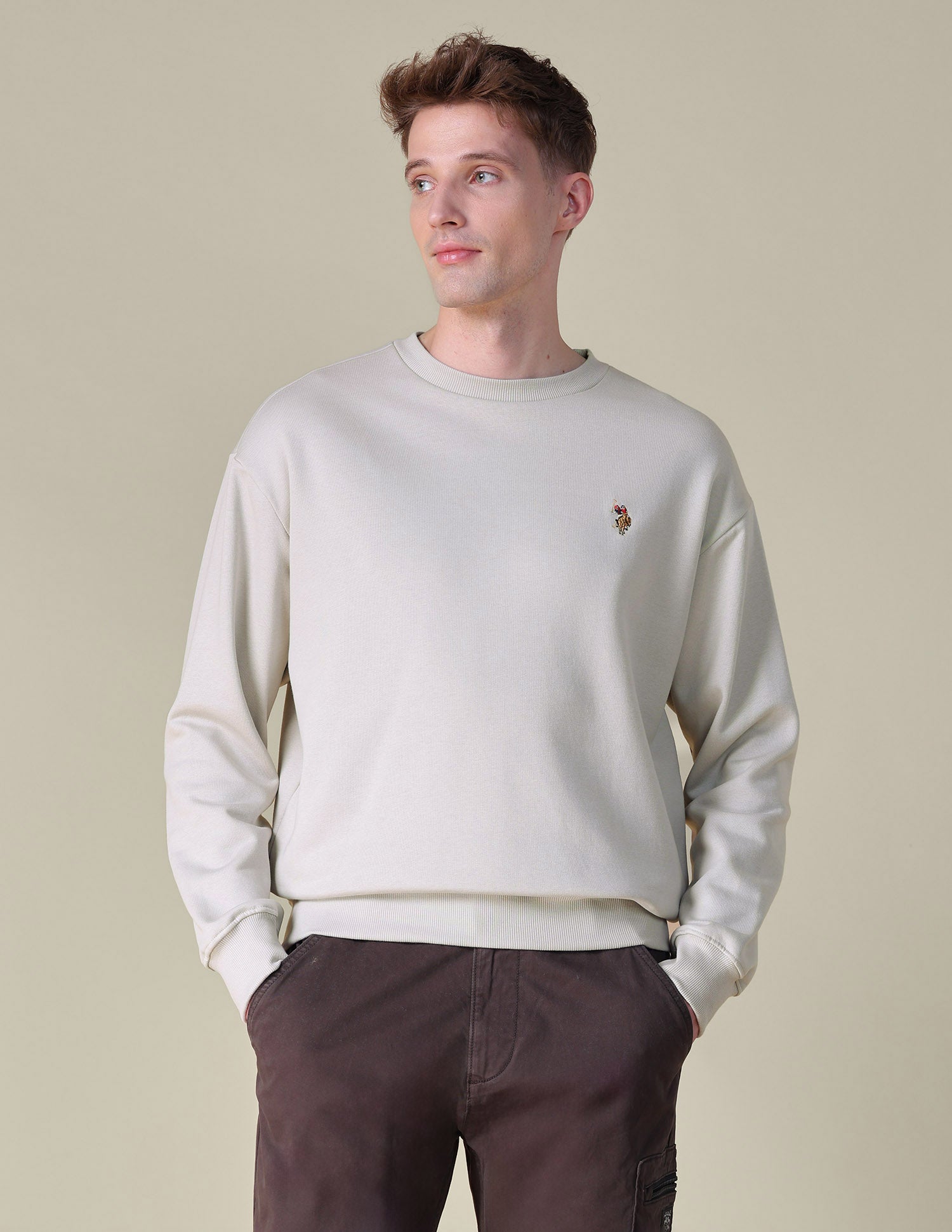 Solid Relaxed Fit Sweatshirt Grey - U.S. POLO ASSN. | Large