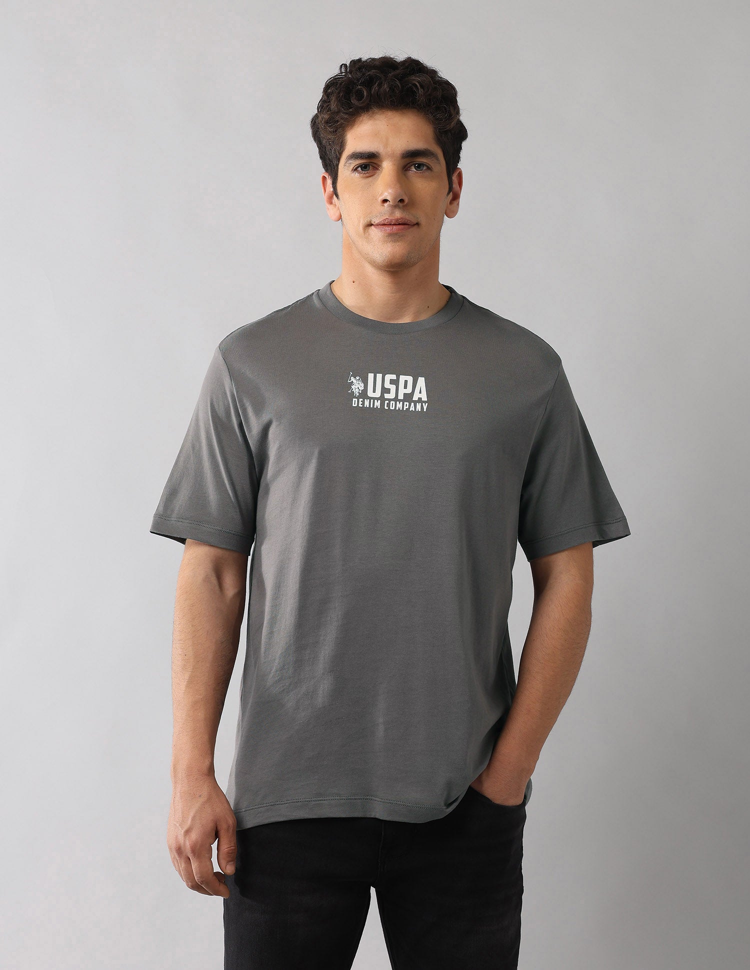 Muscle Fit Americana T-Shirt Dark Grey - U.S. Polo Assn. India | Large