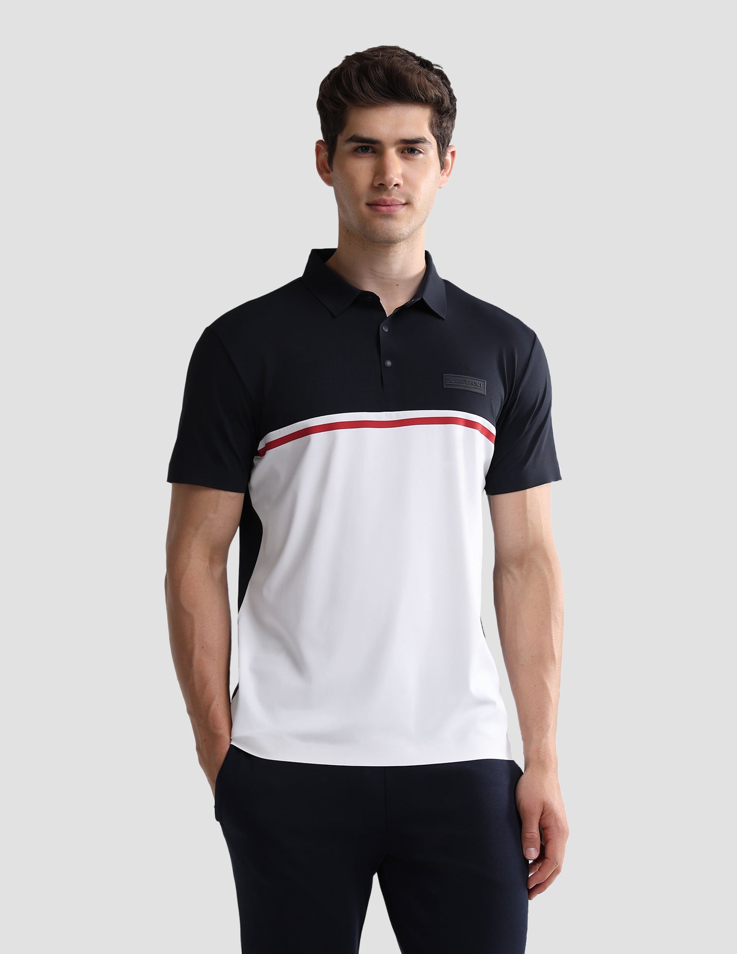 Colourblocked Slim Fit Active Polo Shirt Navy - U.S. Polo Assn. India | Large