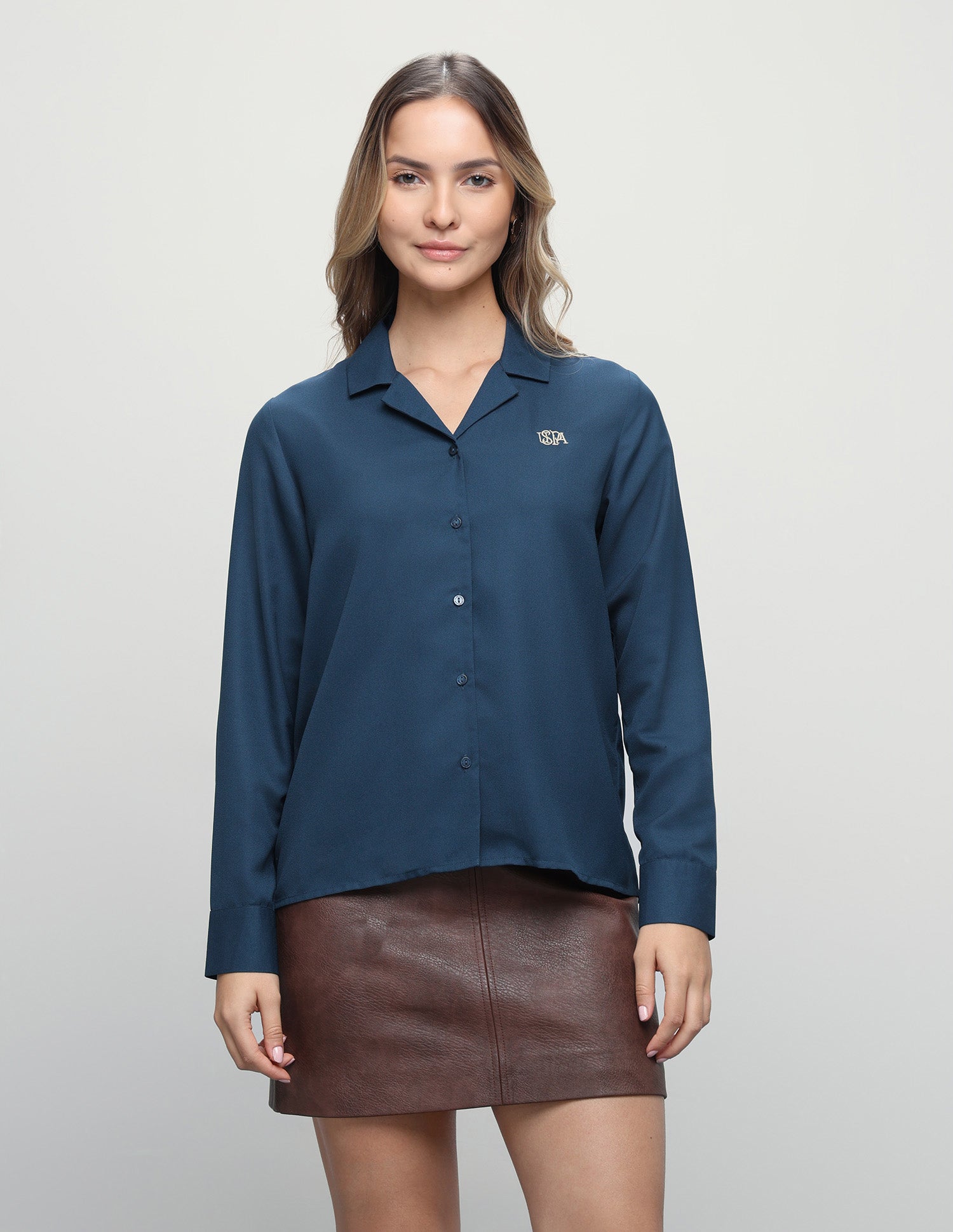 Solid Relaxed Fit Shirt Teal - U.S. Polo Assn. India | Large
