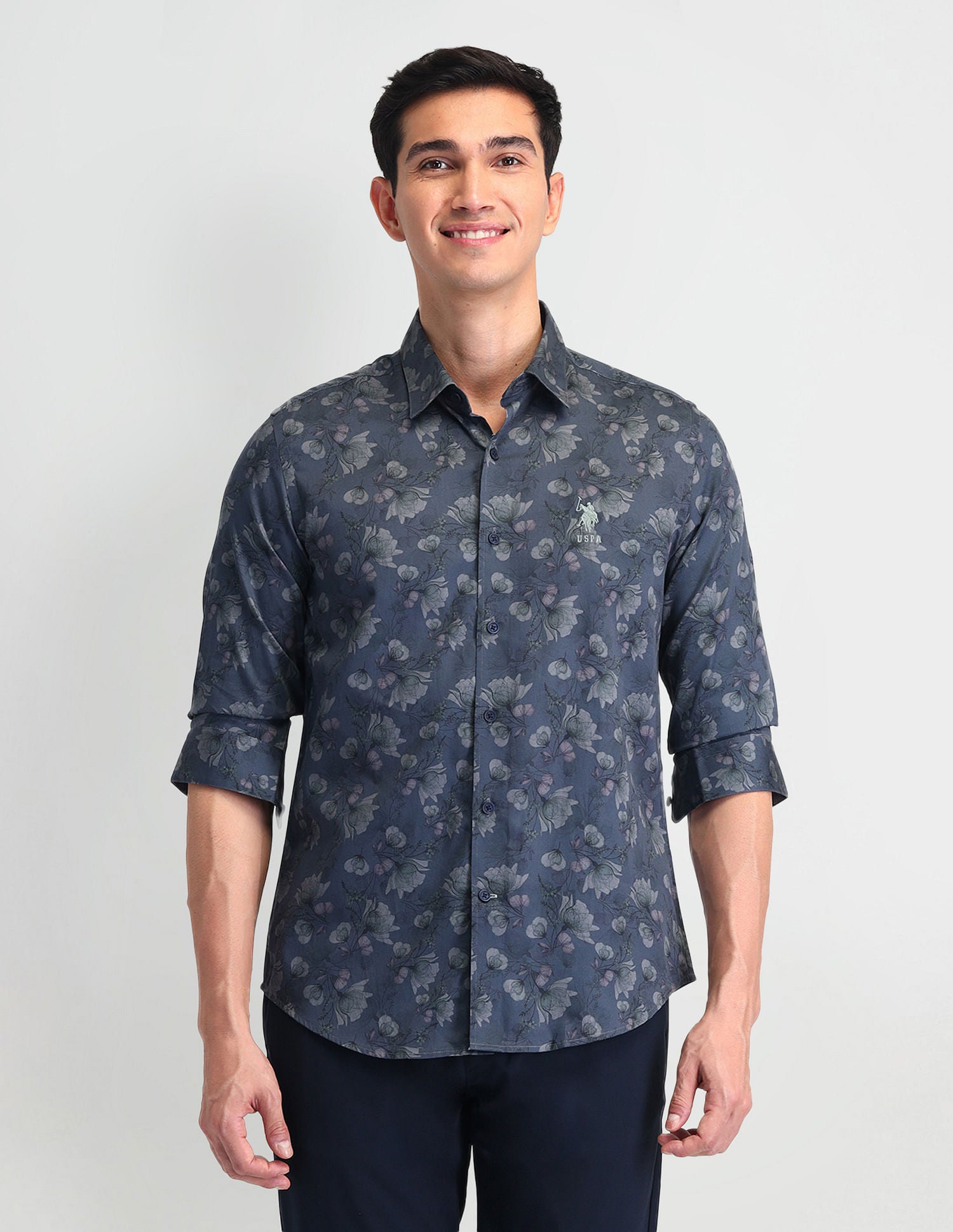 Slim Fit Poplin Shirt Navy - U.S. POLO ASSN. | Large
