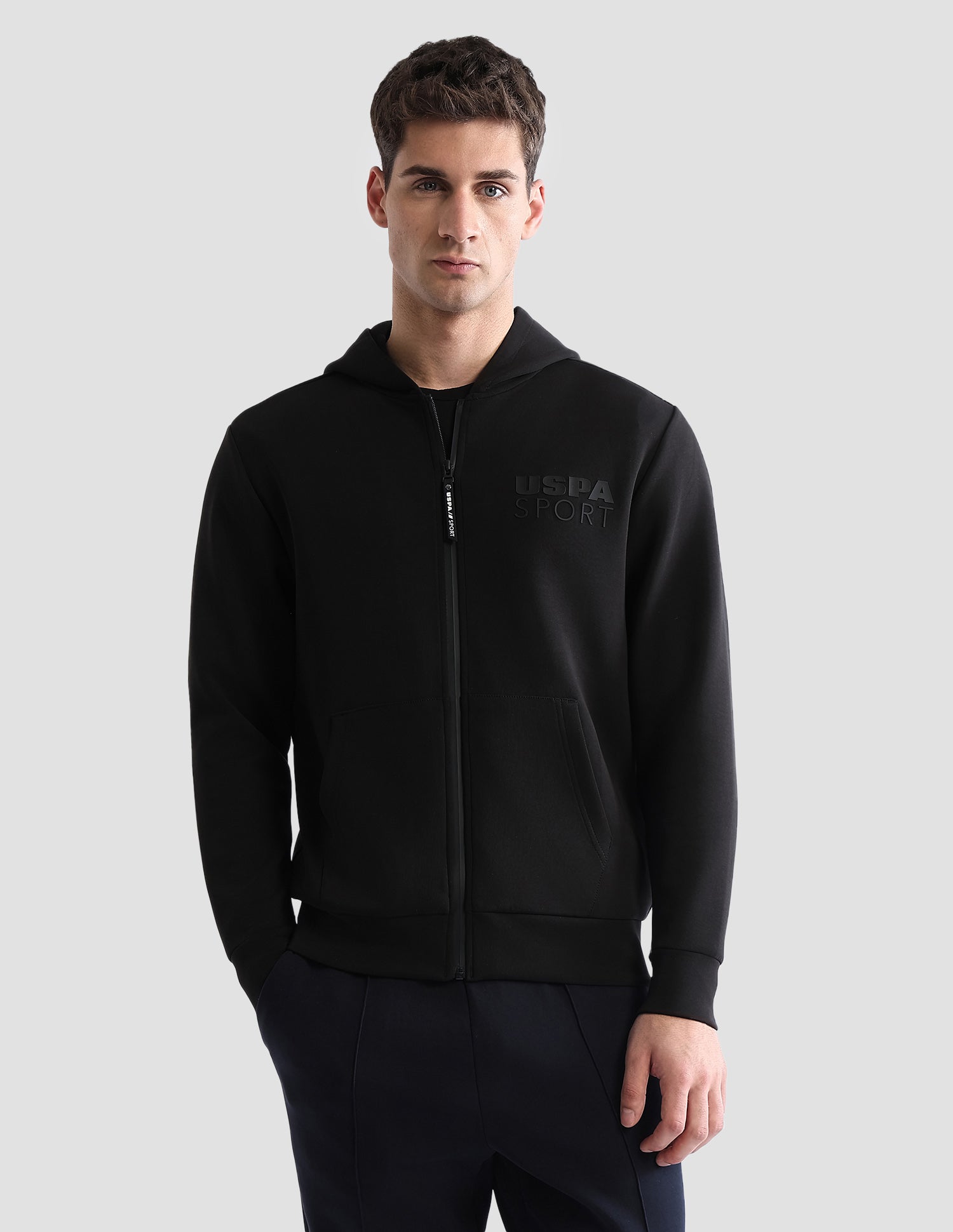 Solid Slim Fit Sweatshirt Black - U.S. POLO ASSN. | Large