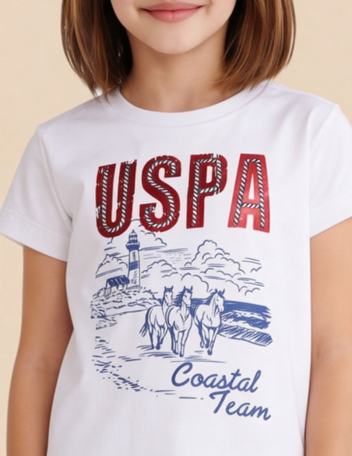 Graphic Brand Printed Pattern Regular Fit Top White - U.S. Polo Assn. India | Large