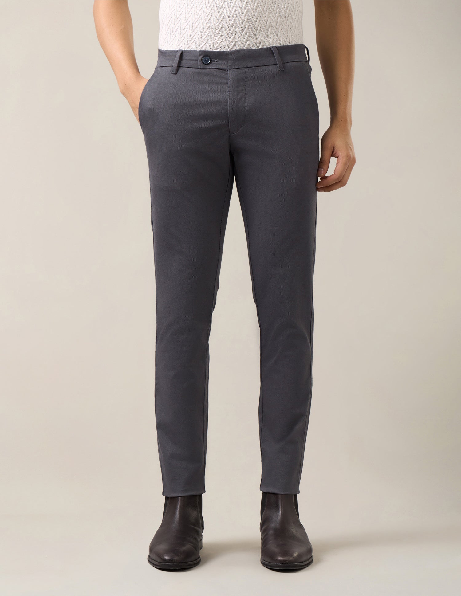 Austin Slim Fit Satin Trousers Purple Grey - U.S. Polo Assn. India | Large