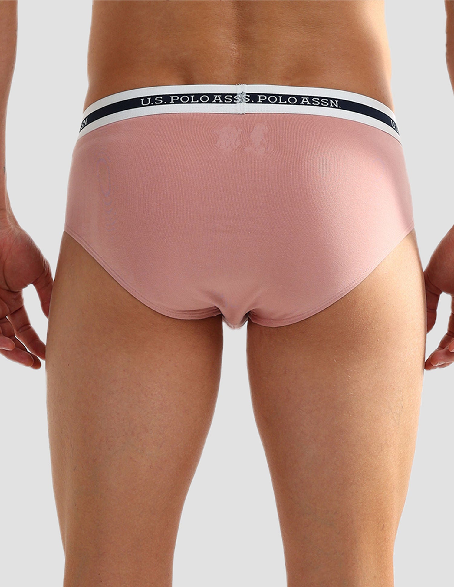 Elasticized Waist OEB09 Briefs - Pack Of 2 Pastel Peach and Pastel Green - U.S. POLO ASSN. | Large
